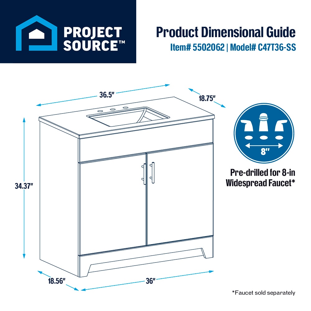 Project Source C47T36-SS Bath-Vanity-Combo - View #4