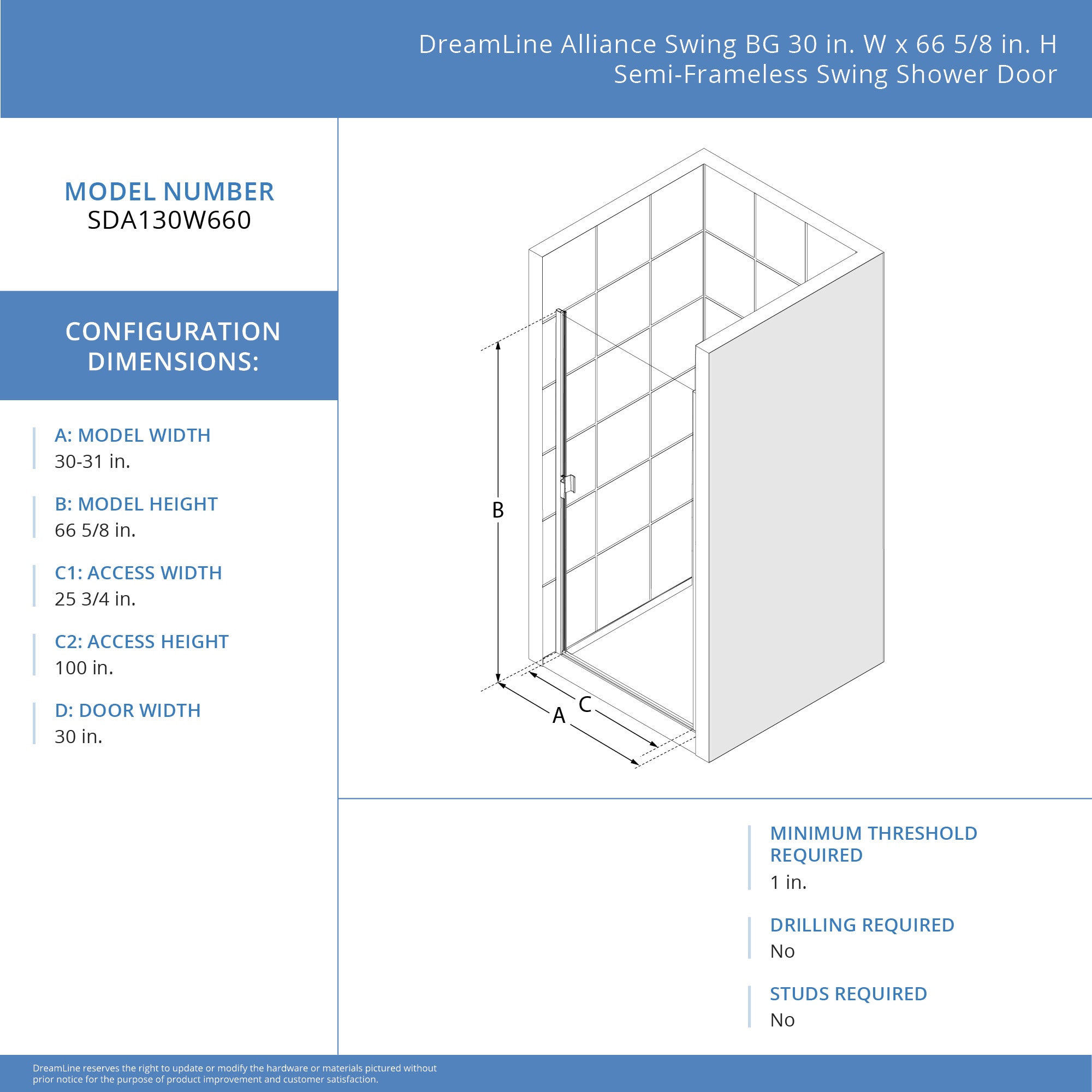 DreamLine SDA130W660VRX06 Shower-Doors - View #7