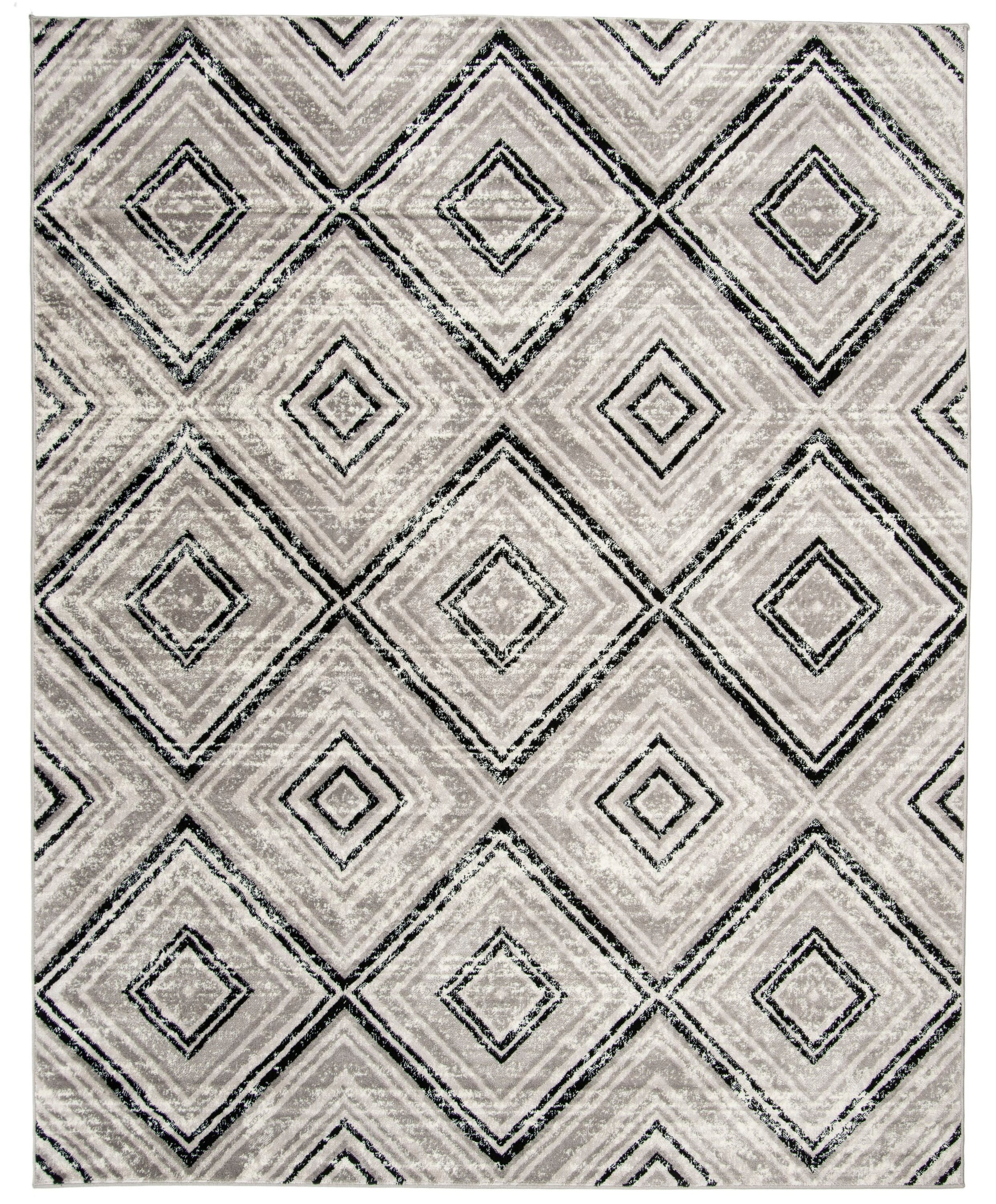 Safavieh Skyler Diamode 10 x 14 Gray/Black Indoor Distressed/Overdyed ...