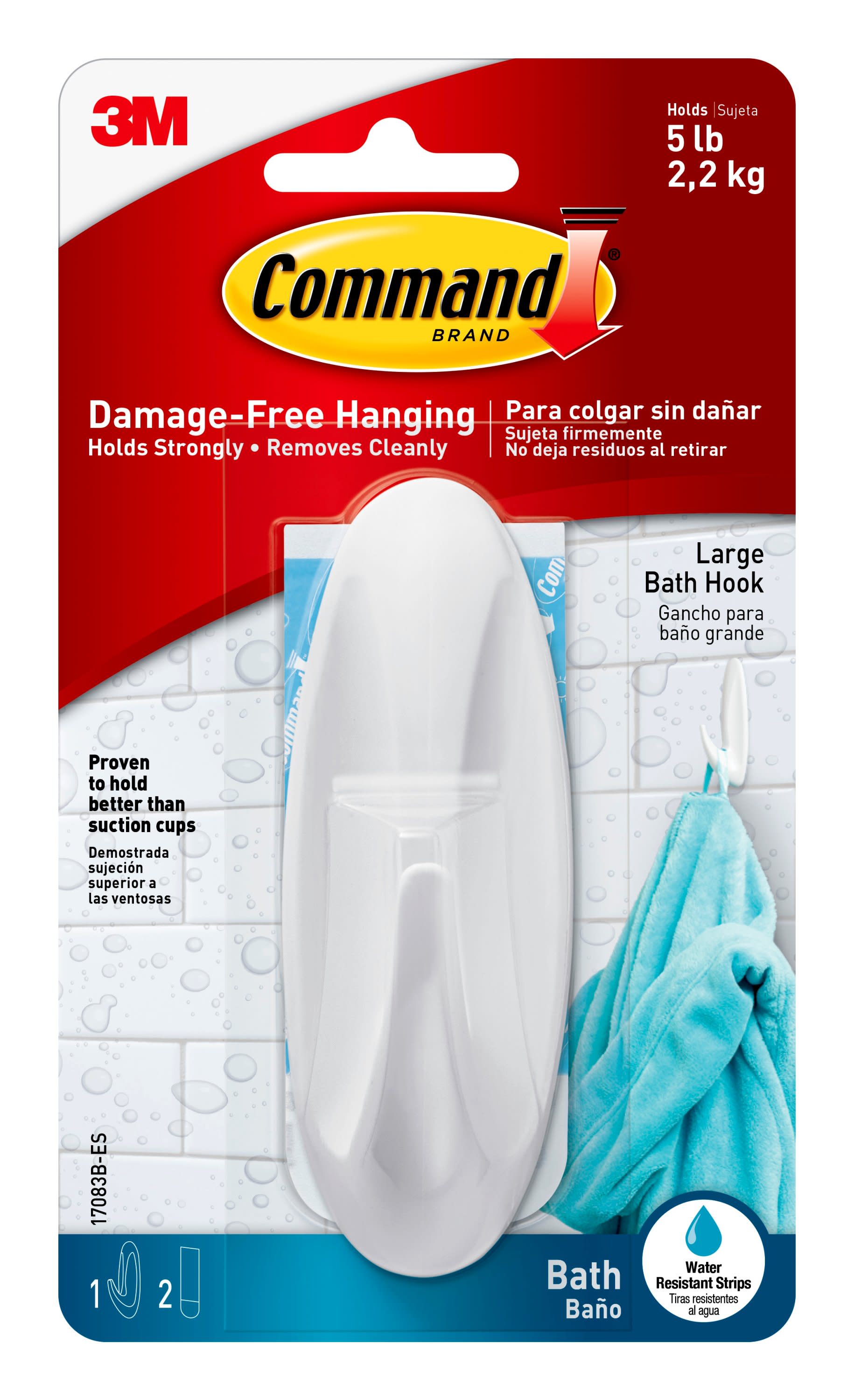 Command White Adhesive Bath Hook (5-lb Capacity) In The Utility Hooks ...