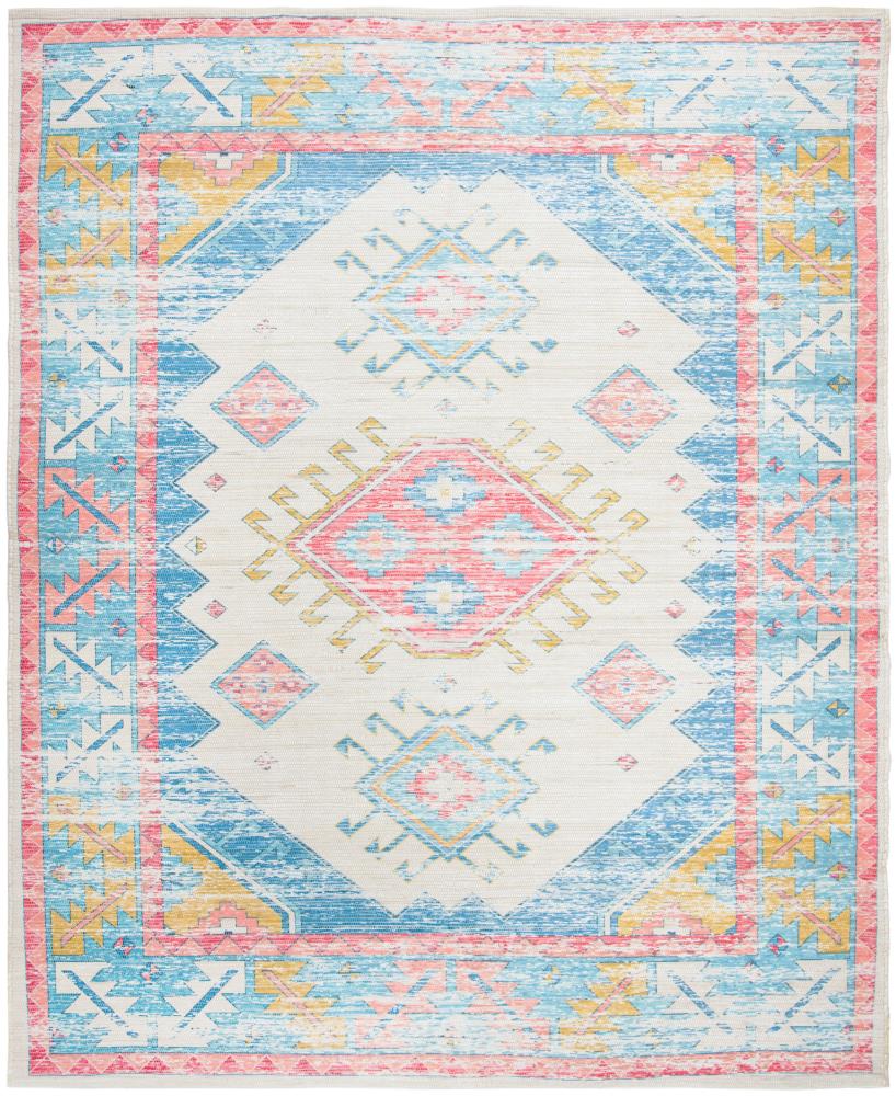Coastal Breeze Blue Cotton & Synthetic 8' x 10' Reversible Area Rug