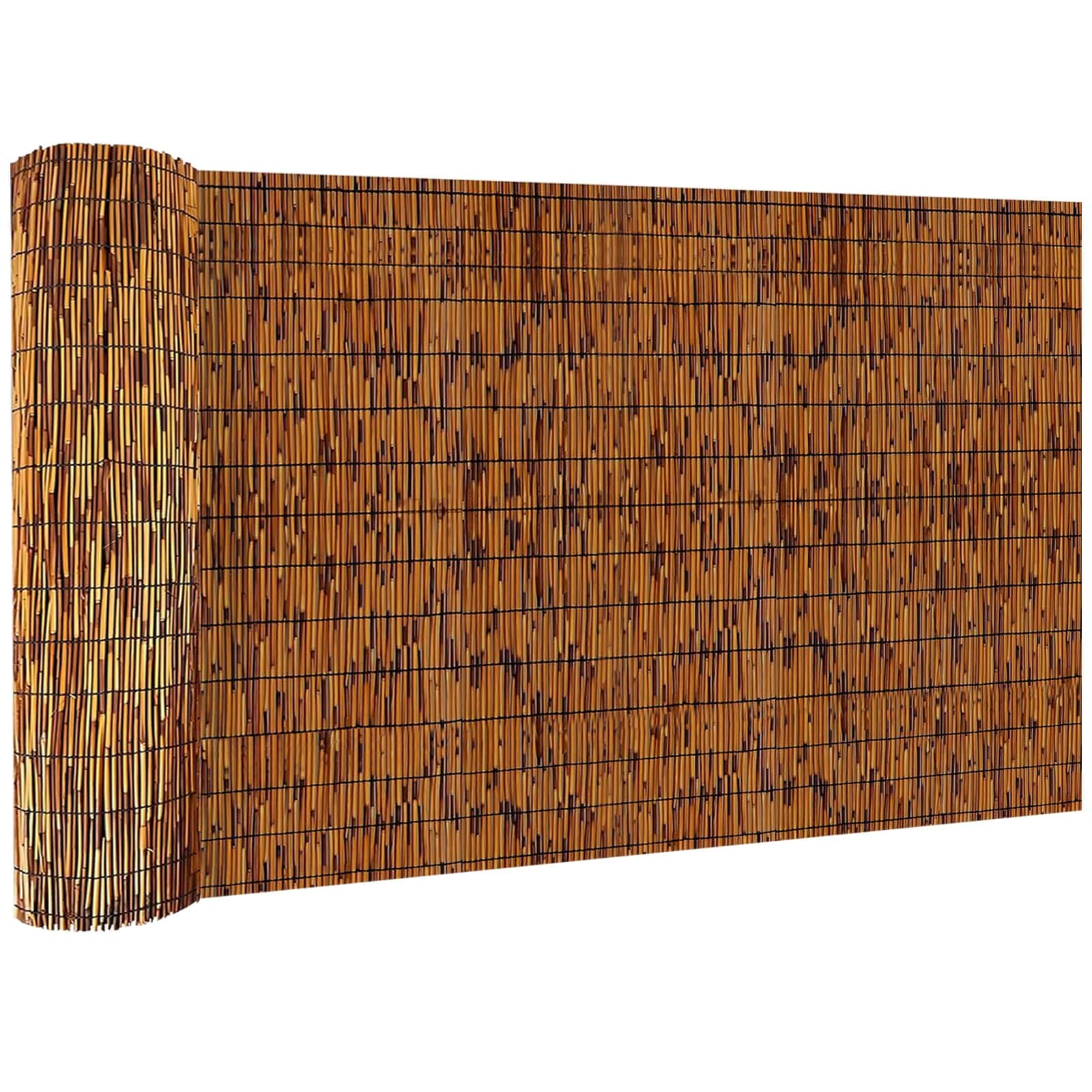 Aoibox Light Russet Natural Reed Fence Roll 3 ft High x 16 ft Long