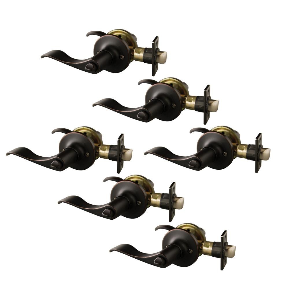 Design House 190751 Stratford Oil Rubbed Bronze Interior Bed/Bath Privacy Door Handle 6 -Pack