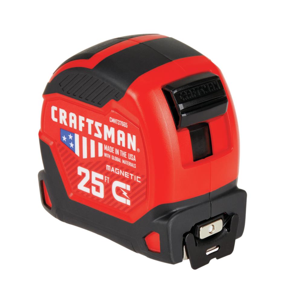 CRAFTSMAN 25-Ft Tape Measure with Fraction Markings, Retractable,  Self-Locking Blade (CMHT37225)