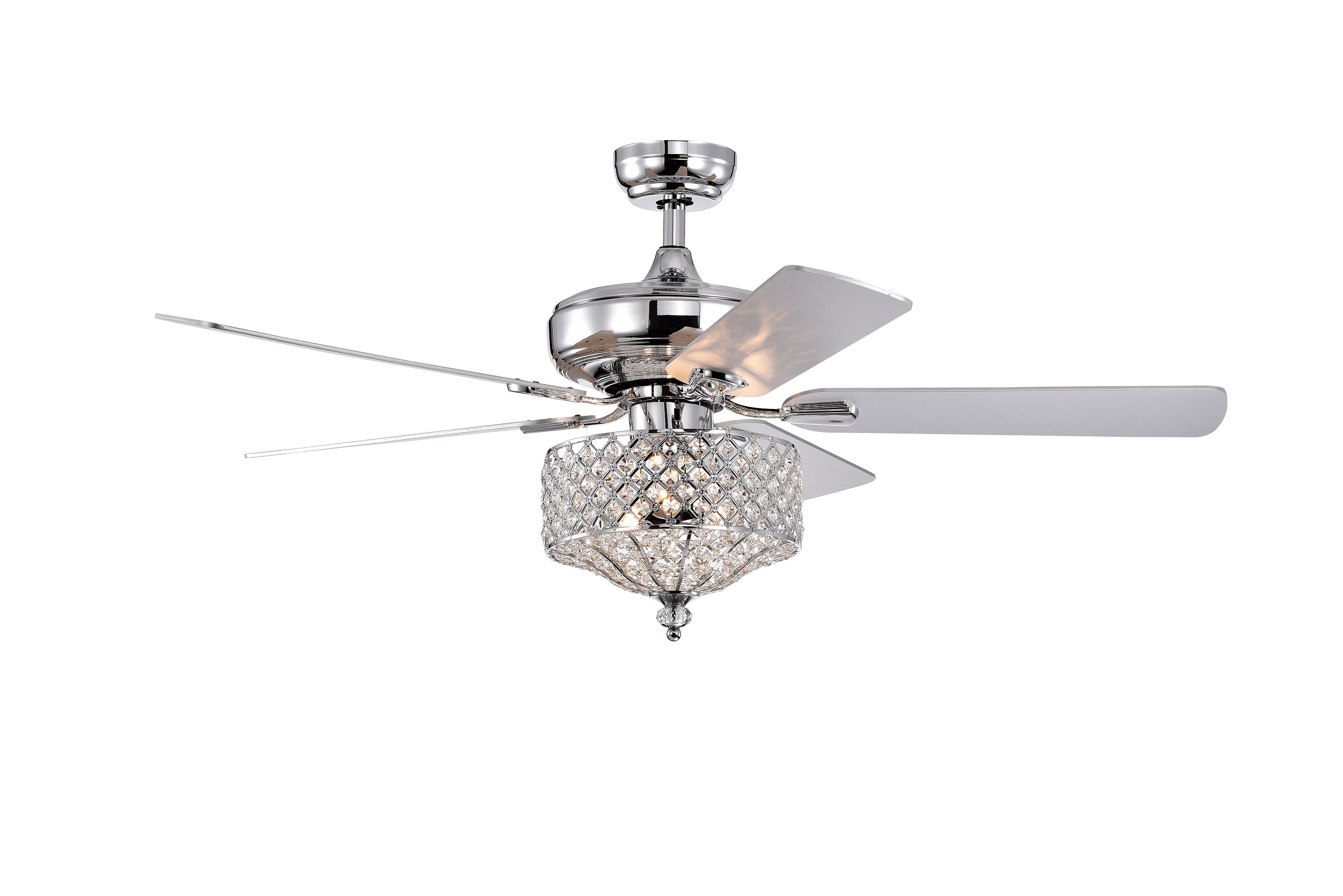 Home Accessories Inc CFL-8486REMO/CH 52-in Chrome with Oil-Rubbed Blades Ceiling Fan With Light - Remote Included ( 5 -Blade )