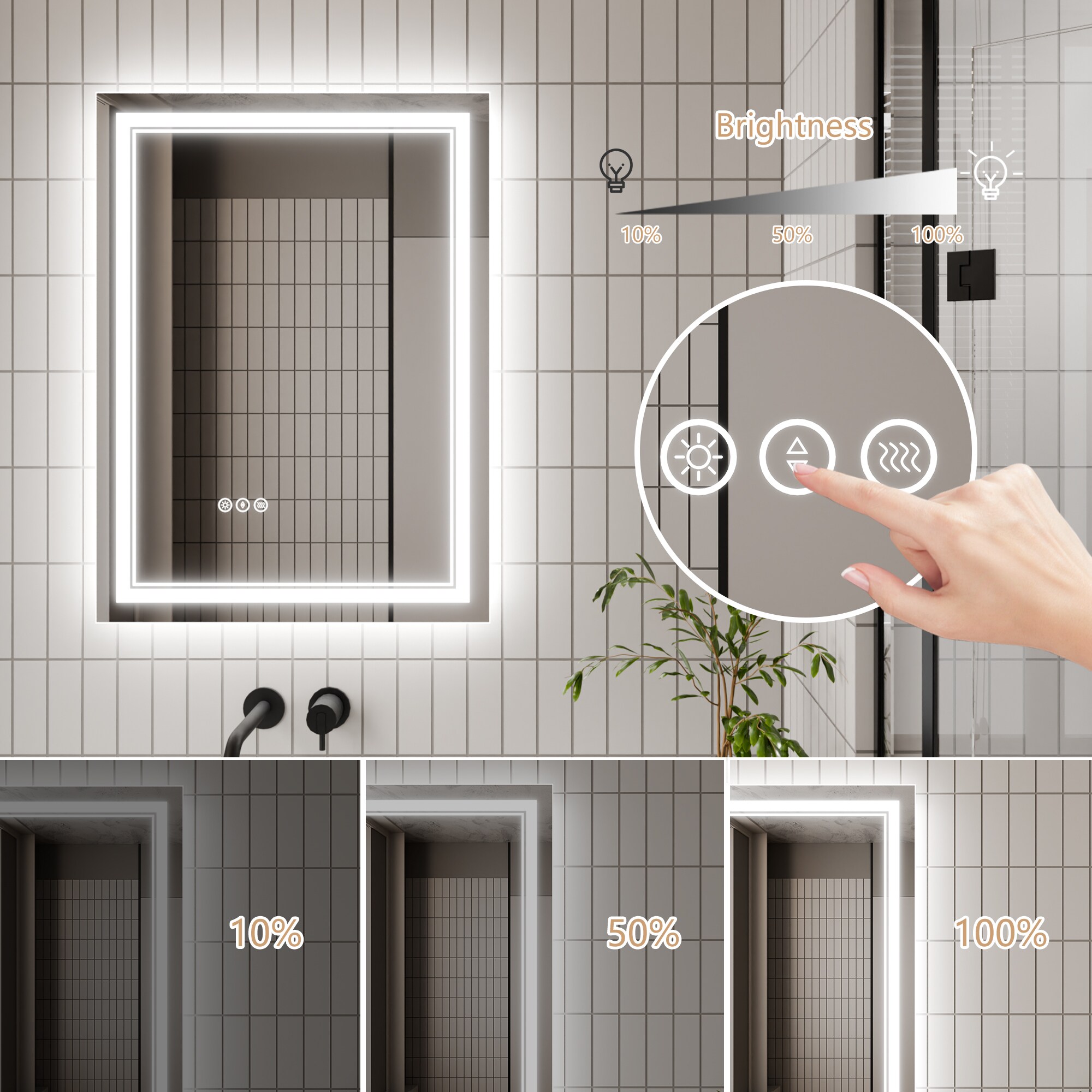 Forclover JTFHS-2432 Framed-Bath-Mirrors - View #2