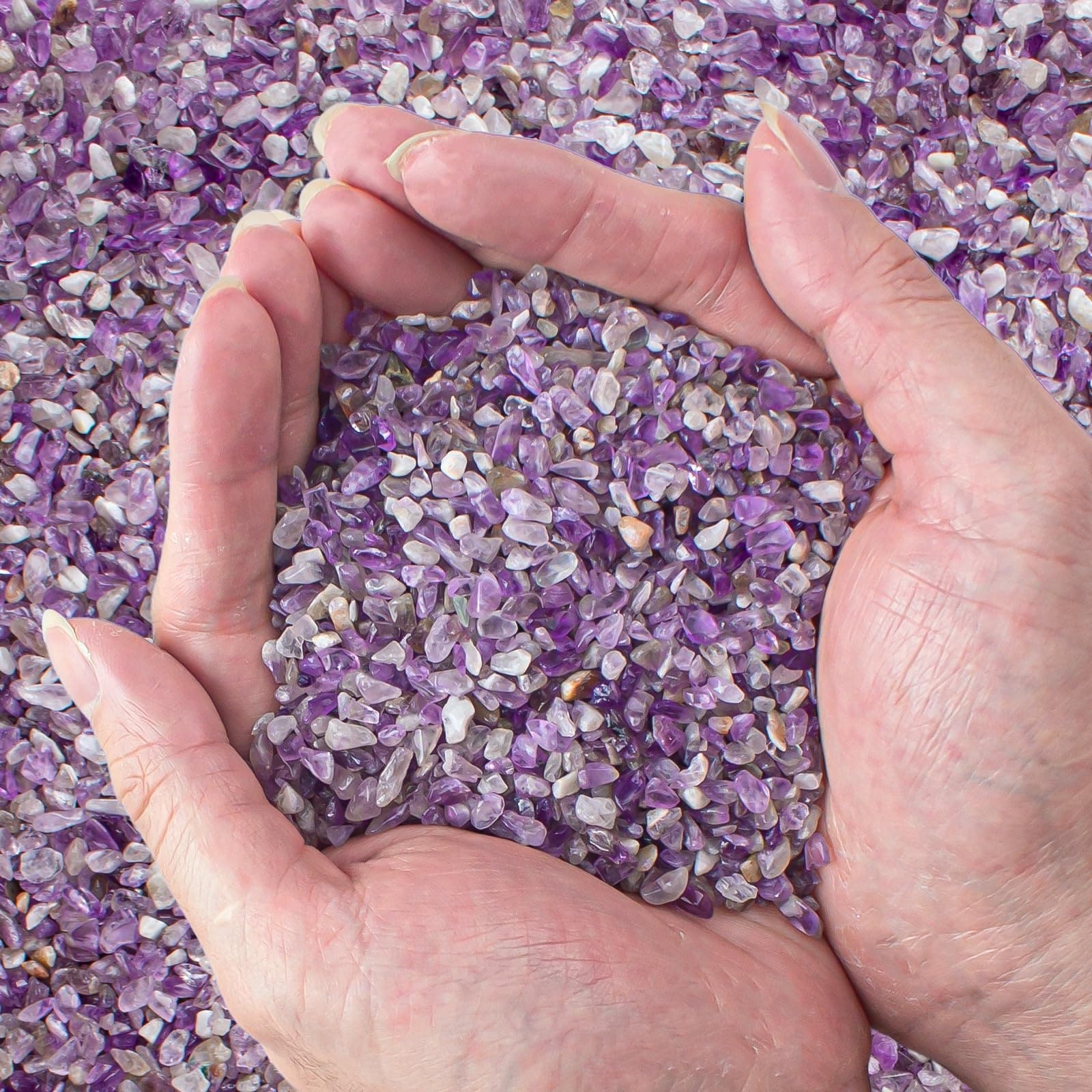 ITOPFOX Amethyst Crystal Chips Bulk Natural Tumbled Stones 0 Point 5 Lb Pack 3 to 5mm for Vase Filler Aquarium Gravel Succulent Plant Decor and #S05IT13063