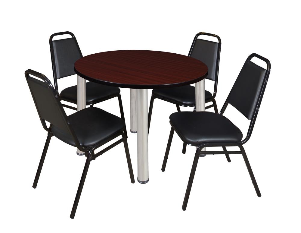 Regency TB42RNDMHBPCM29BK Breakroom Brown 4-Person Training Table (42-in W x 29-in H)