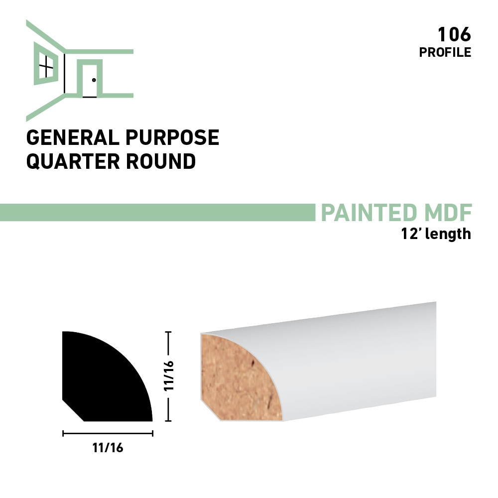 allen + roth 106-PFMDF12 Quarter-Round-Moulding - View #3