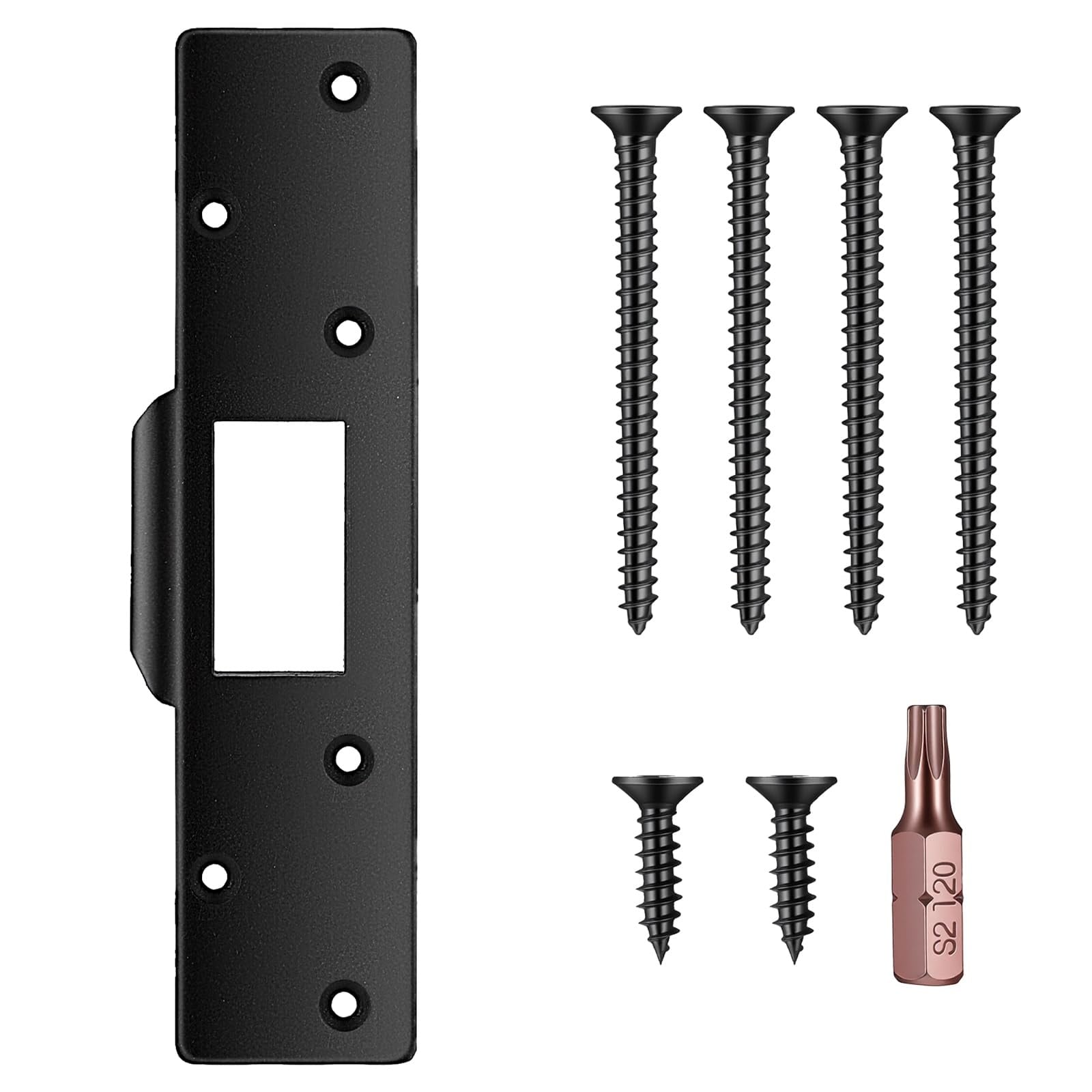Aoibox Extra long 7 inch door strike plate heavy duty deadbolt latch striker for damaged frame repair Version #LABHQX7L