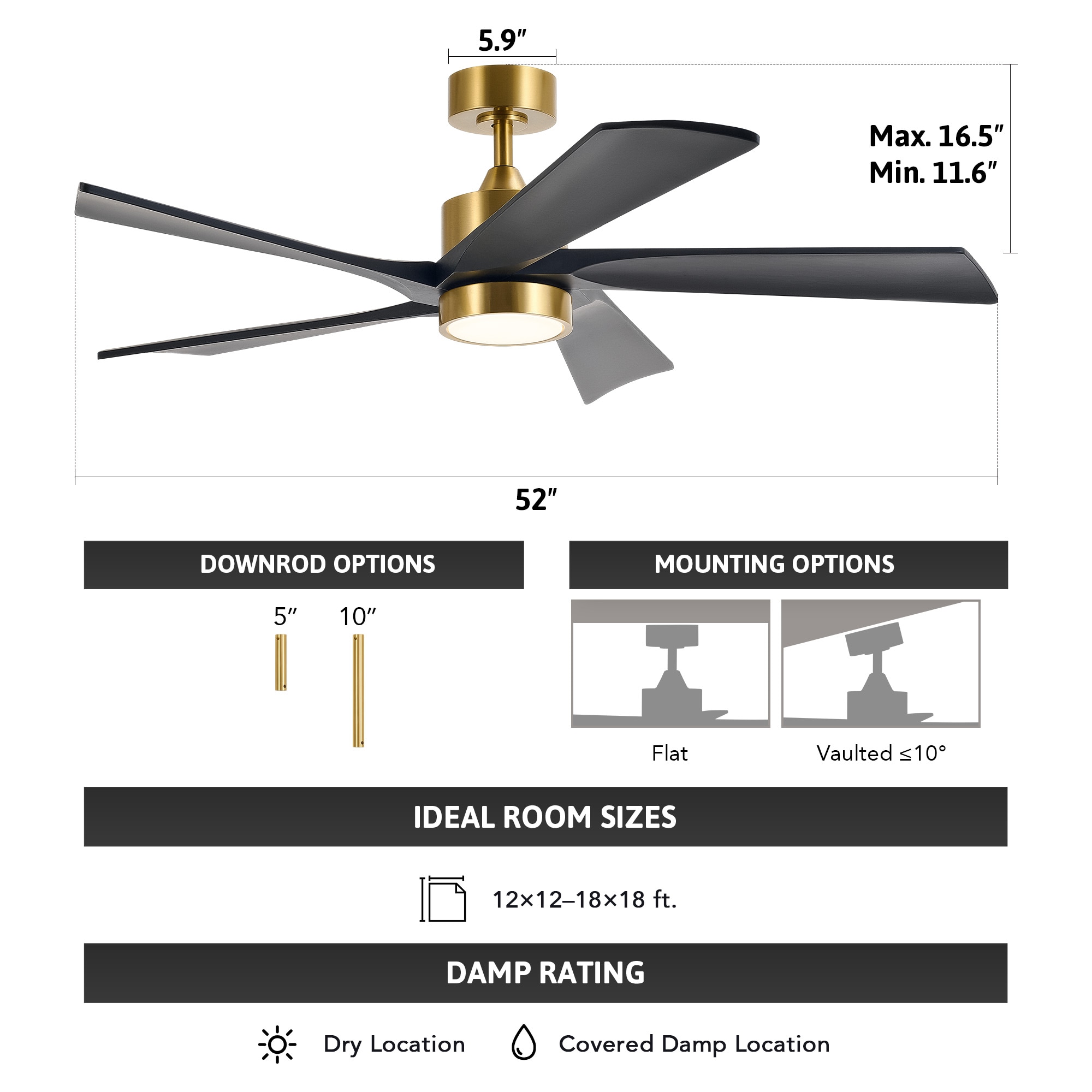 CO-Z CFN-1319-GB Ceiling-Fans - View #9
