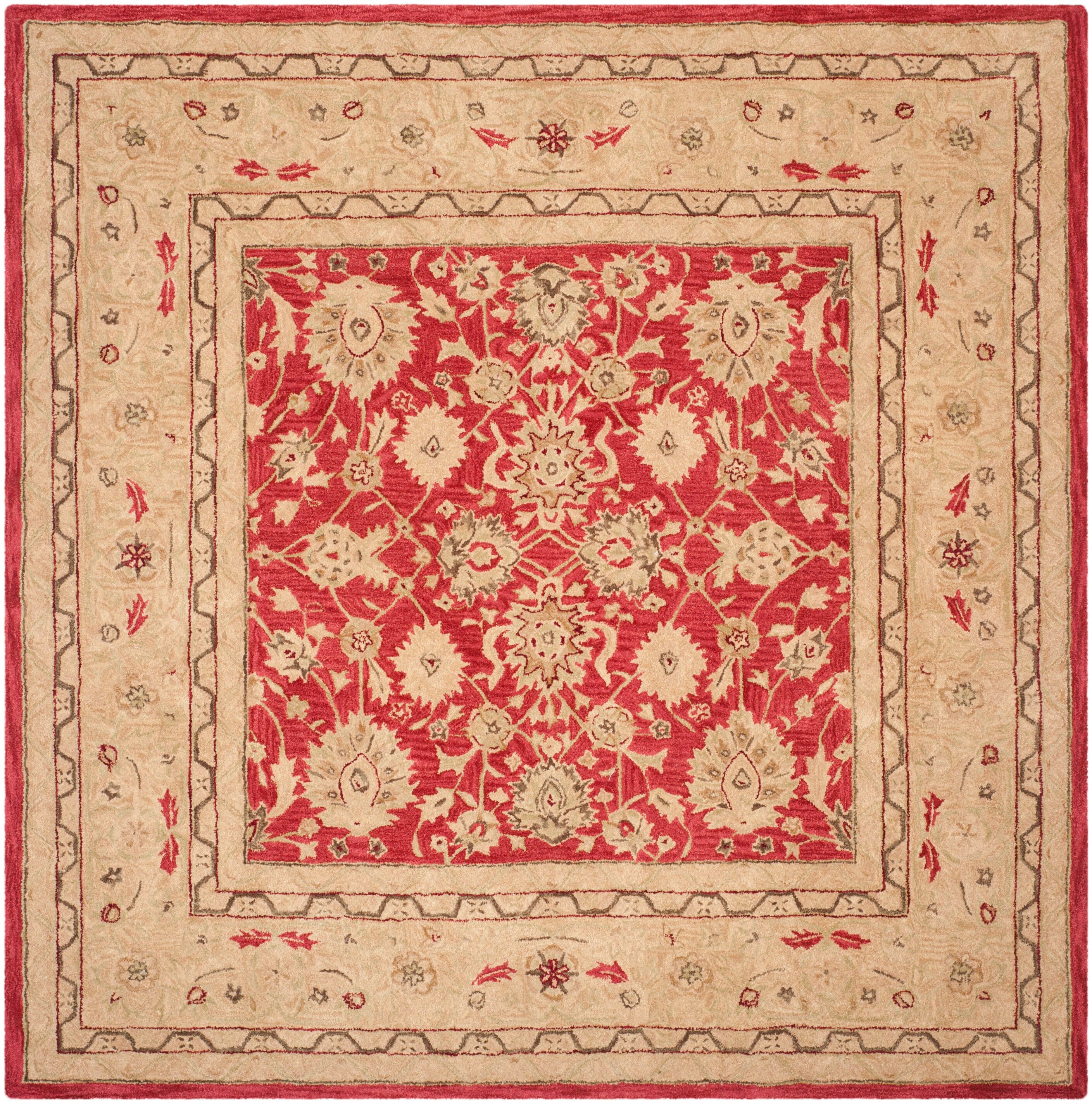 Anatolia Heritage Red & Ivory Wool 8' Square Tufted Rug
