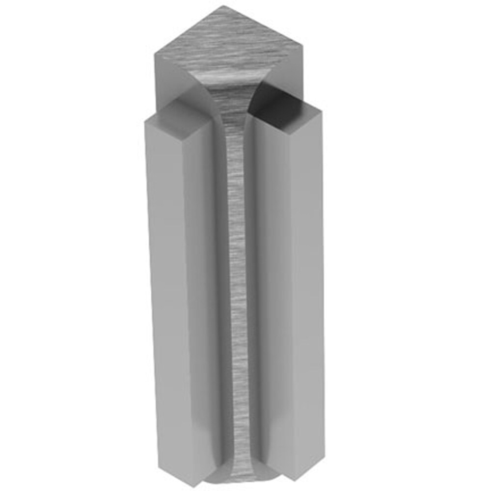 Schluter Systems I90RS125ACGB39 Rondec-Step 0.5-in W x 2.0-in L Brushed chrome anodized aluminum Aluminum Inside corner Tile Edge Trim