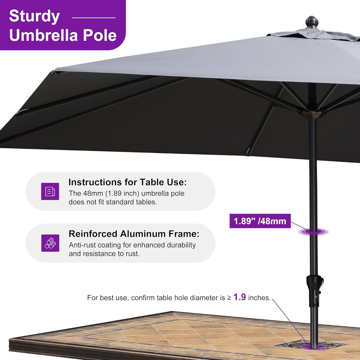 PURPLE LEAF LS03-MLGDRC0911-GY Umbrellas-2 - View #3