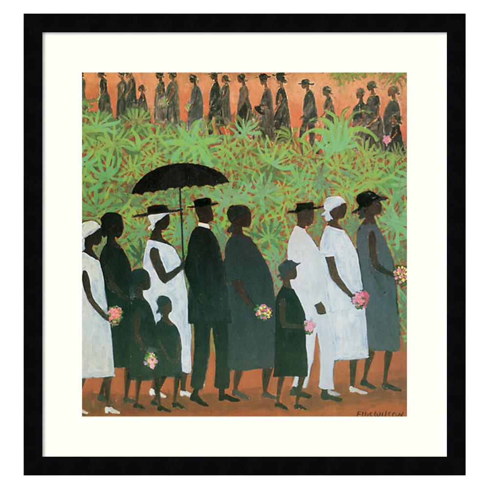 Amanti Art DSW3998256 Funeral Processionellis Wilson Ellis Wilson Black Wood Framed 20.12-in H x 19.38-in W Figurative Paper Print