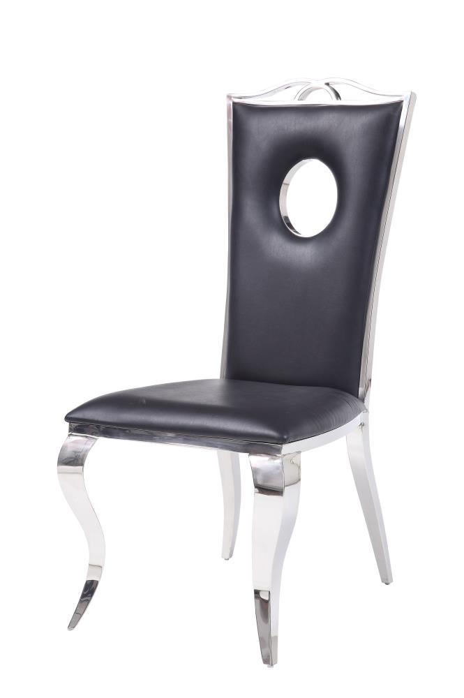 ACME FURNITURE 62078 2 Cyrene Modern Pu and Stainless Steel Accent Chair