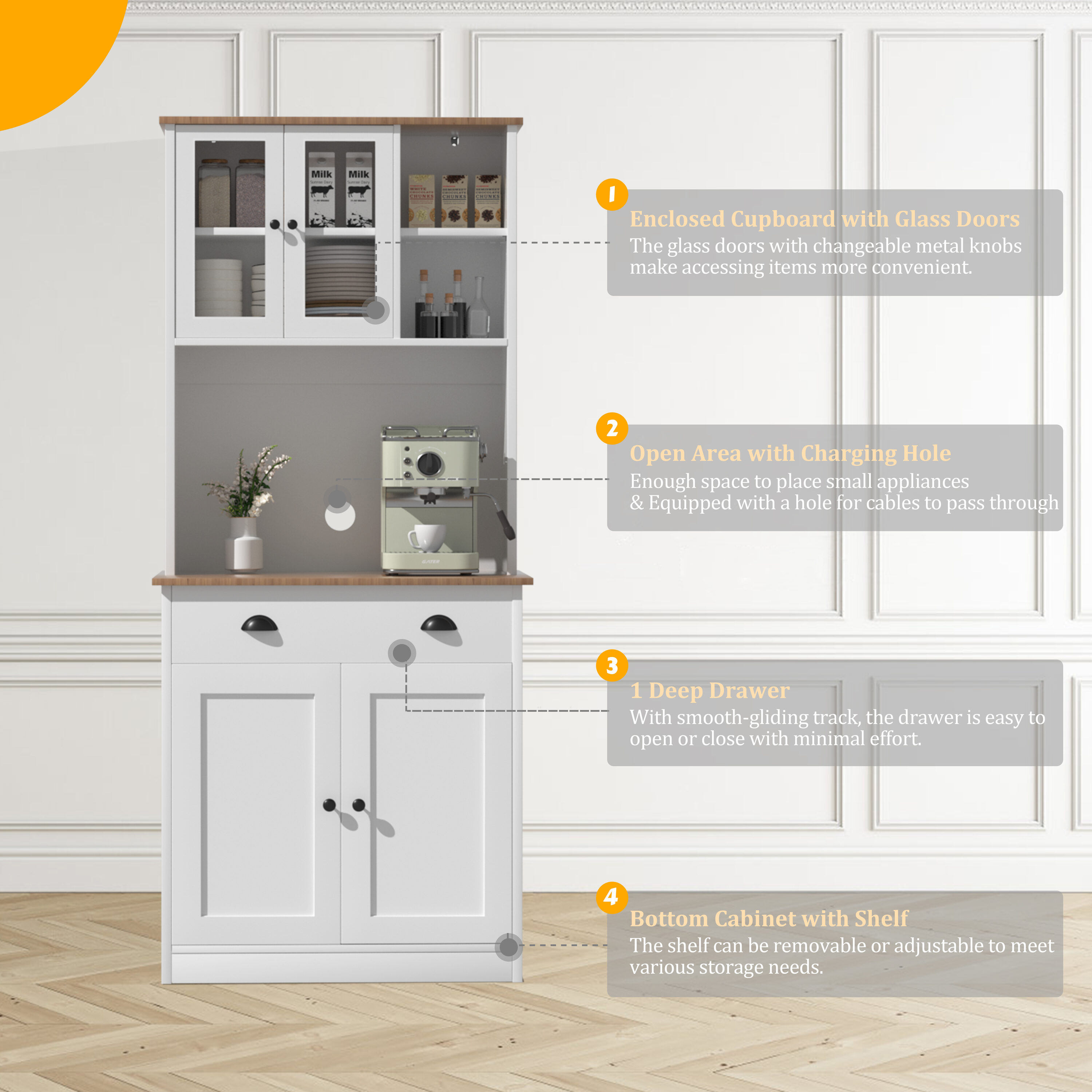 VEIKOUS HP0405-04WH-1 Dining-Kitchen-Storarge - View #4