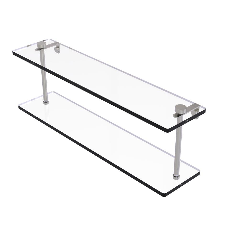 Allied Brass NS-2/22-SN Satin Nickel 2 -Tier Wall mount Bathroom Shelf ( 22-in x 8-in x 5-in )
