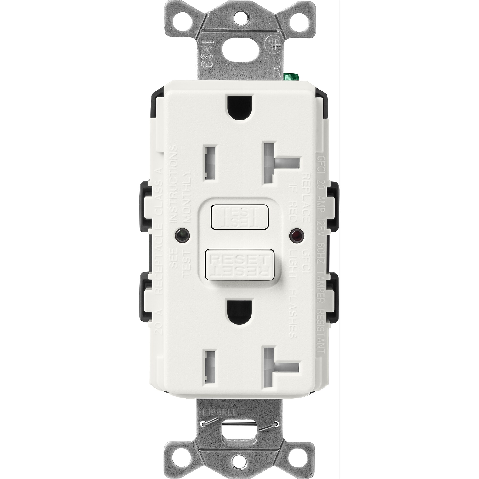 Lutron SCR-20-GFST-RW Claro 20 -Amp 120-volt Tamper Resistant GFCI Residential Decorator Outlet , Architectural White