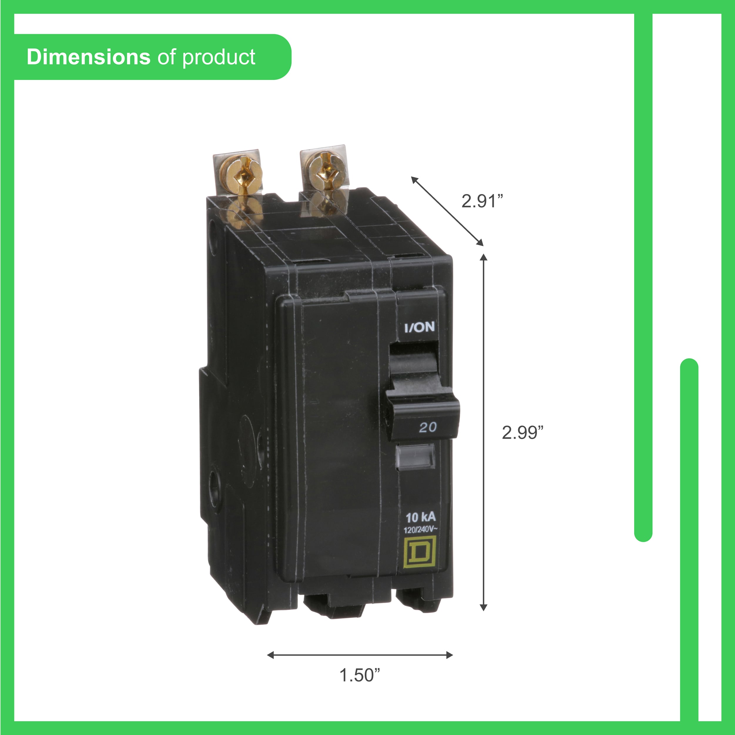 Square D Qo 20-amp 2-pole Standard Trip Circuit Breaker In The Circuit 