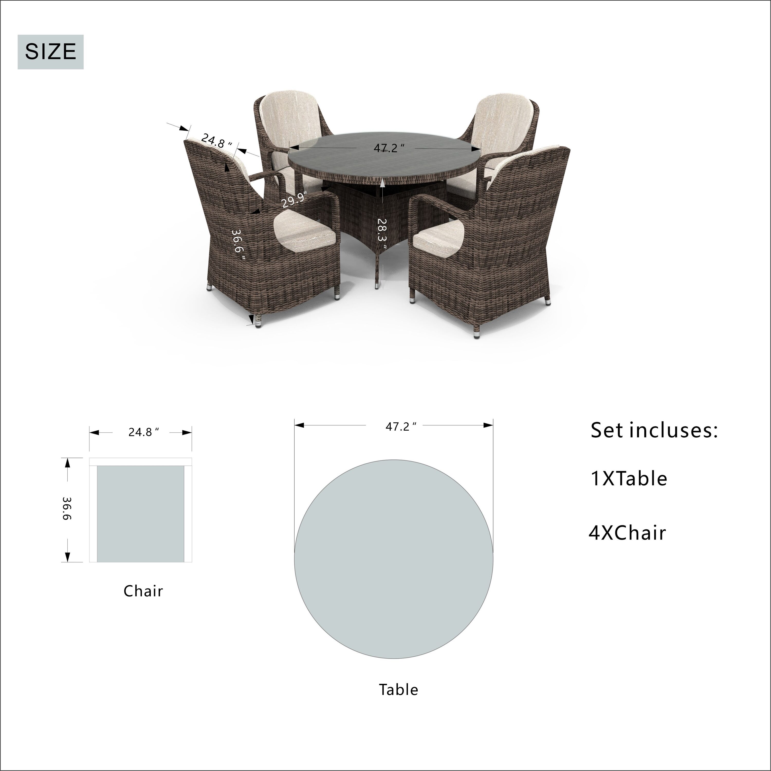 Moda Furnishings MD-PAD-1709-B Patio-Dining-Sets - View #3
