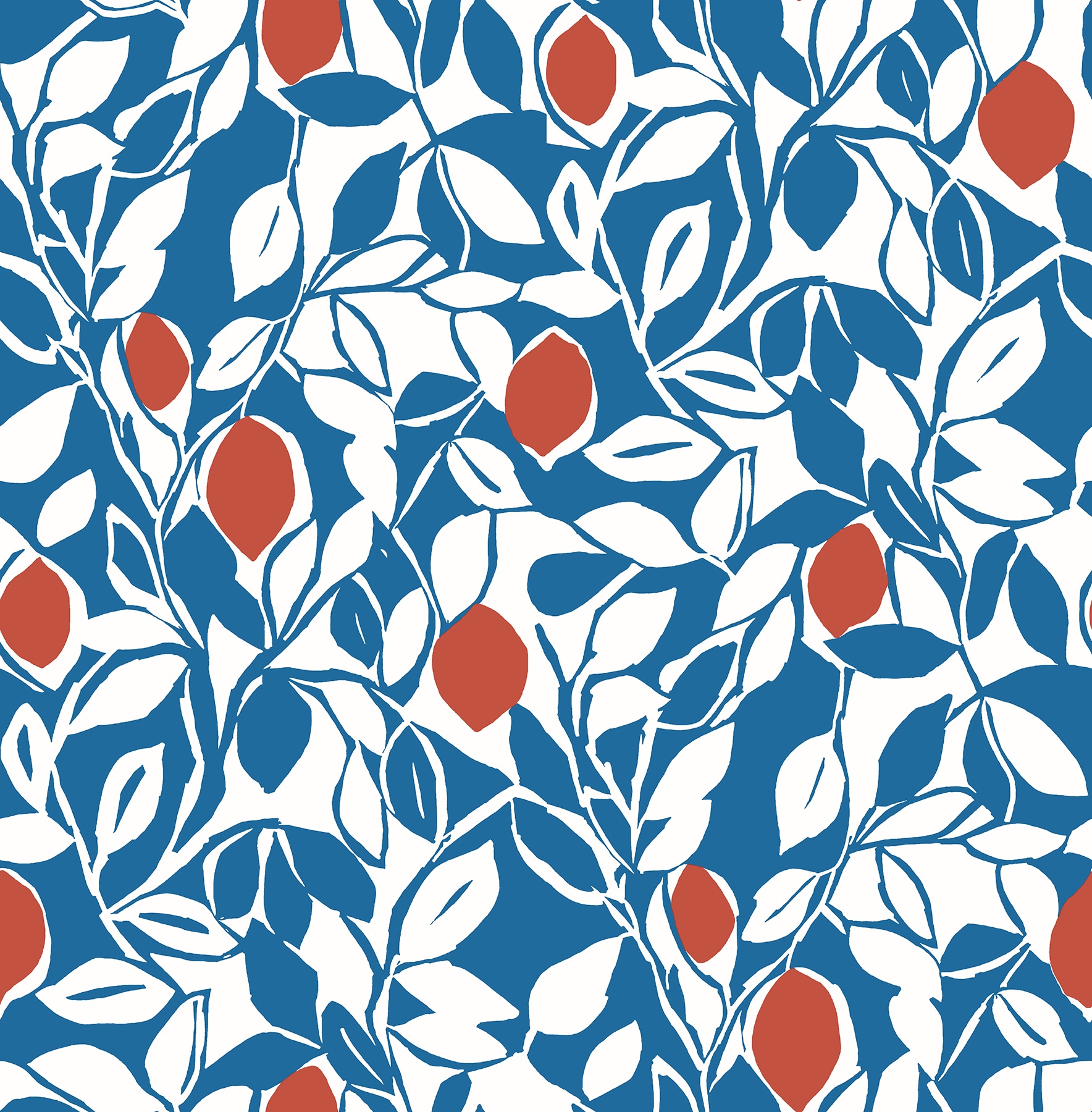 A-Street Prints 2969-26024 Pacifica 56.4-Sq. Feet Blue Non-woven Ivy/Vines Unpasted Wallpaper