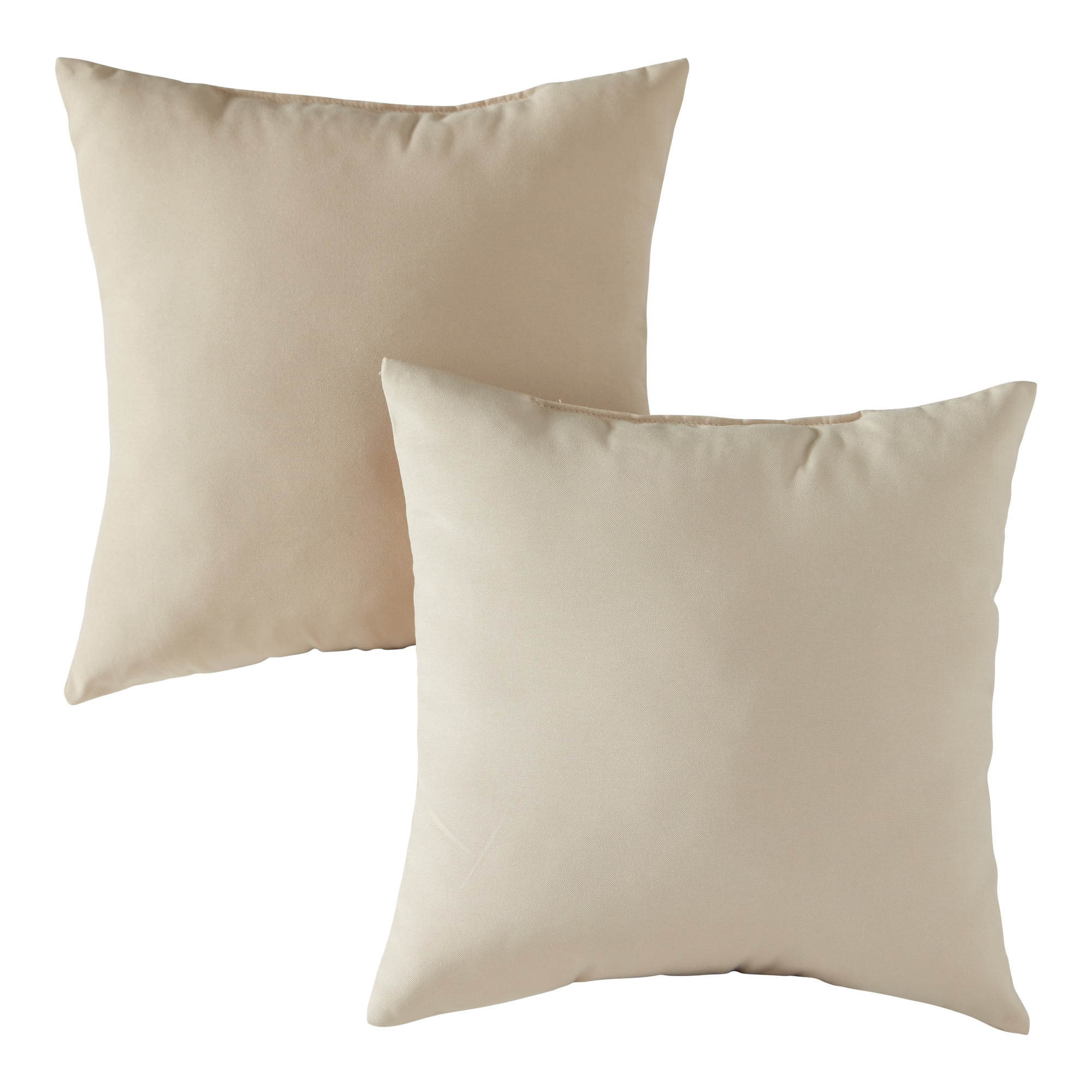Greendale Home Fashions OC4803S2-STONE 2-Pack Solid Stone Square Throw Pillow