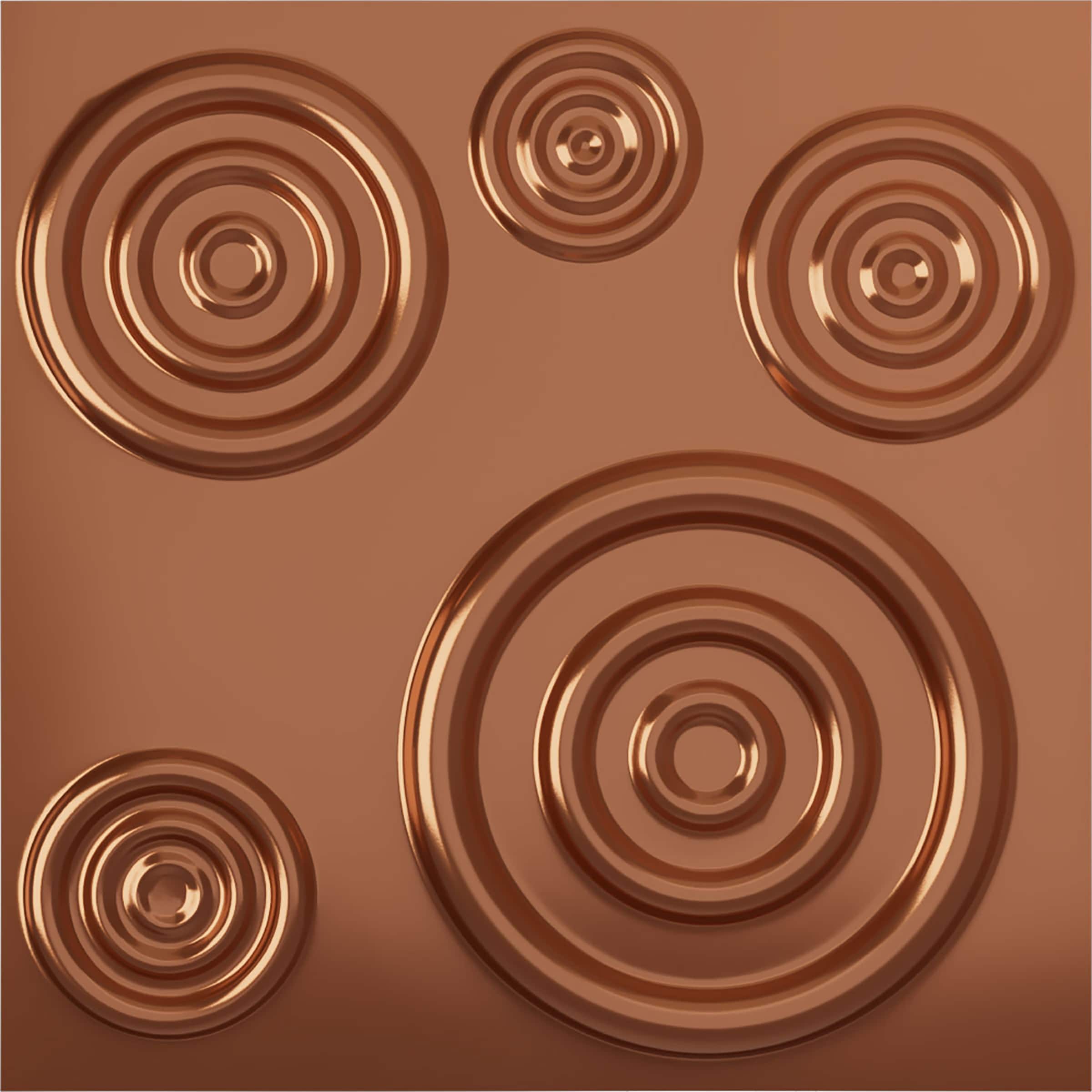 Ekena Millwork WP20X20REBCO-CASE-12 19-5/8-in x 19-5/8-in Embossed Paintable/Stainable Copper PVC Wall Panel ( 12 -Pack, Covers 32.04-sq ft )