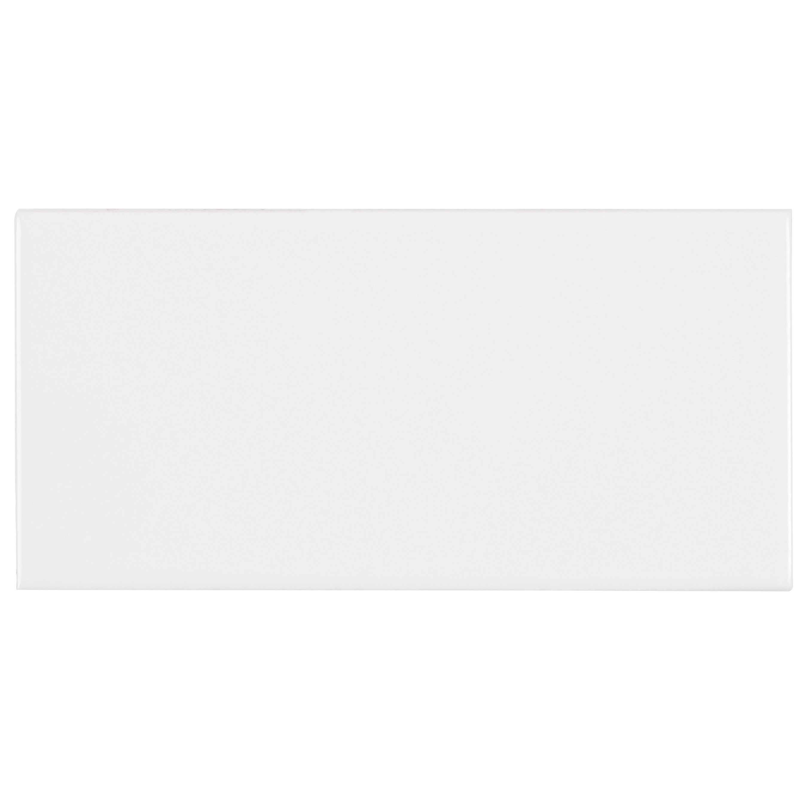 Artmore Tile EXT3RD103373 Sample - Primary White White 3-in x 6-in Polished Ceramic Subway Wall Tile