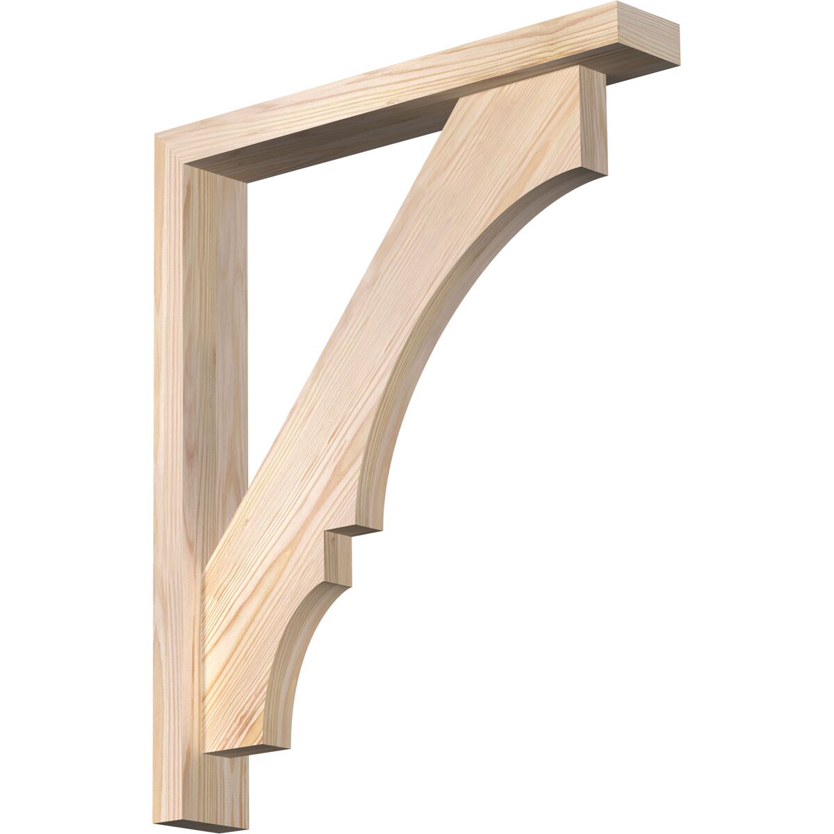 Ekena Millwork 1462121 Balboa Block Smooth Bracket with Offset Brace 3-1/2-in x 22-in x 26-in Douglas fir Brown Wood Standard bracket