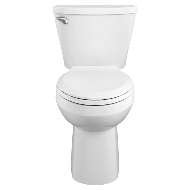 American Standard Mainstream White Elongated Chair Height 2 Piece Watersense Toilet 12 In Rough Size Ada Compliant The Toilets Department At Com - How To Remove American Standard Toilet Seat Cover