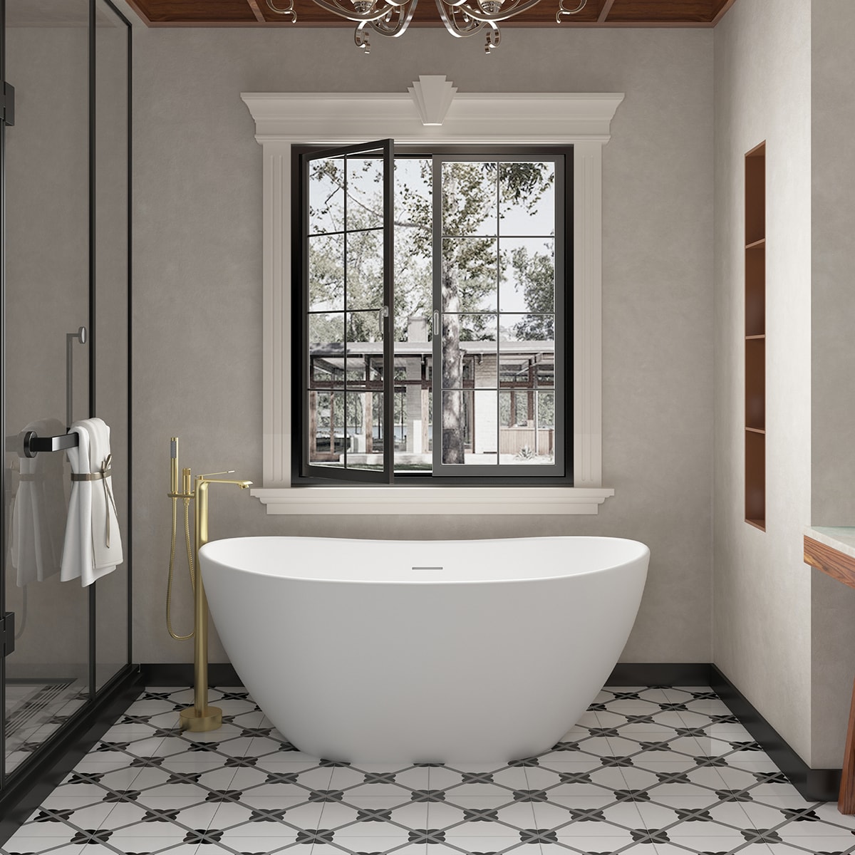 Mondawe MOSL040-12MB Roman-Tub-Faucets - View #3