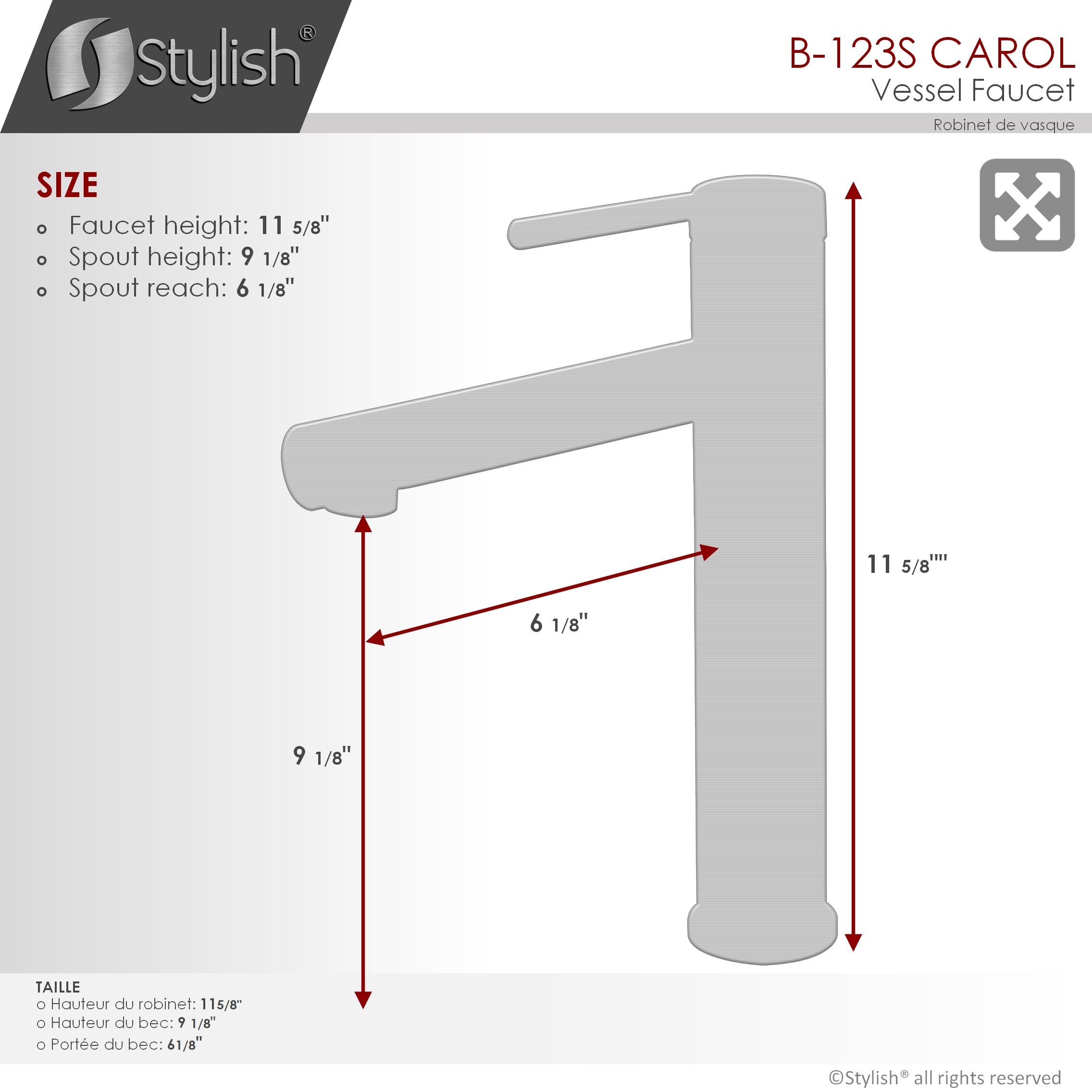 Stylish B-123S Lavatory-Faucets - View #4