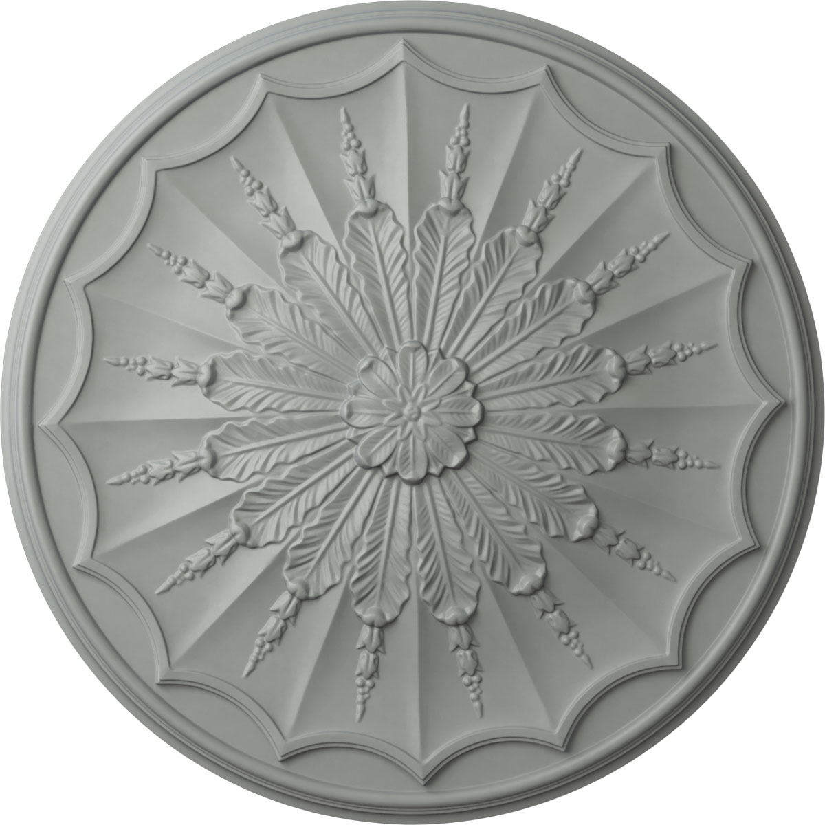 Ekena Millwork CM27AR 27.125-in W x 27.125-in L Architectural White Polyurethane Whole Ceiling Medallion