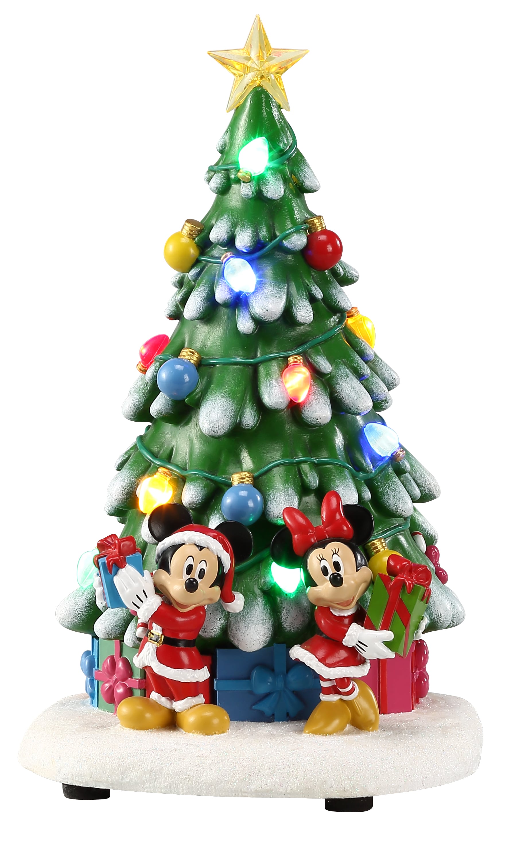 Disney 10-in LED Musical Mickey & Minnie Christmas Tree Scene ...