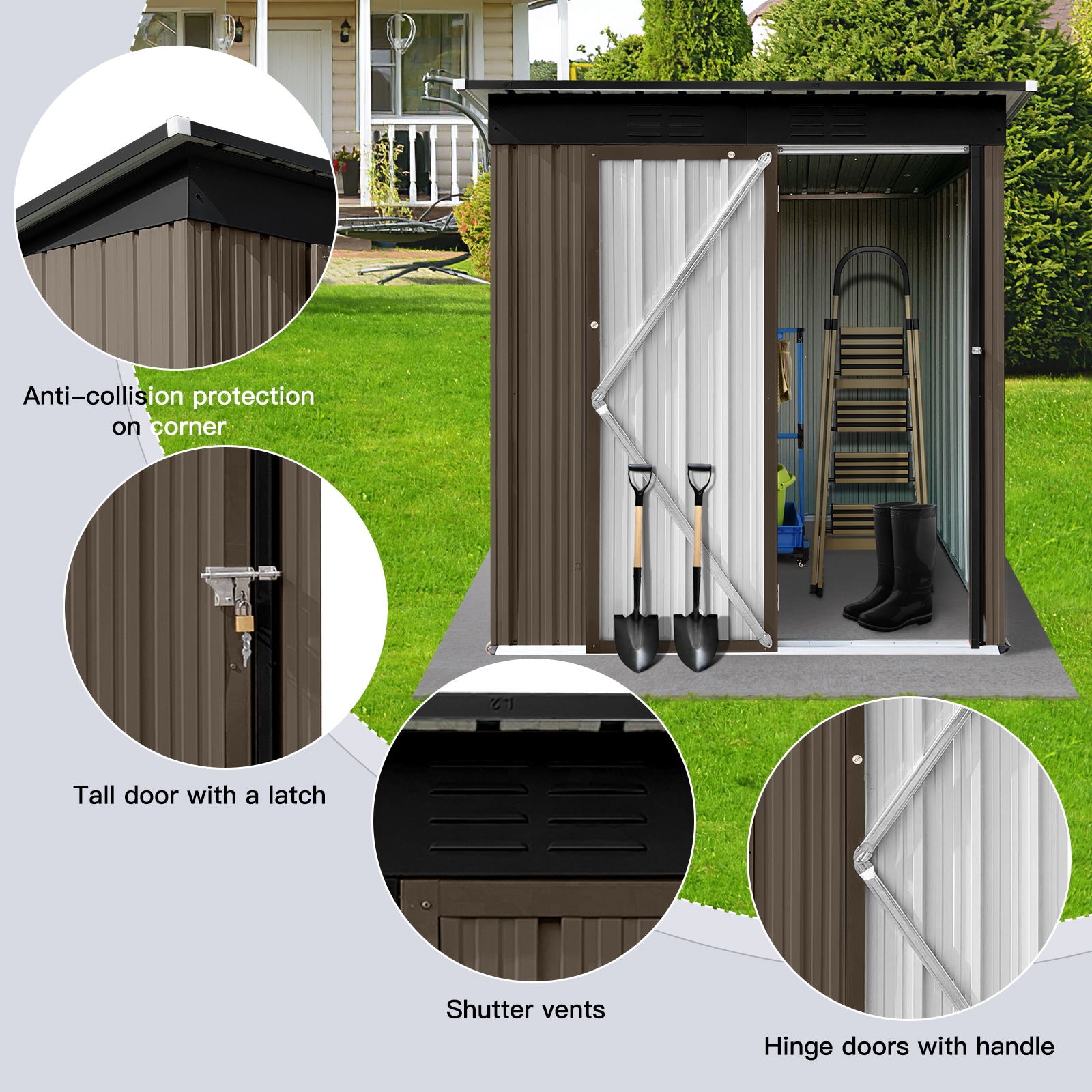 Clihome CL-SS13462 Metal-Storage-Buildings-Sheds - View #8