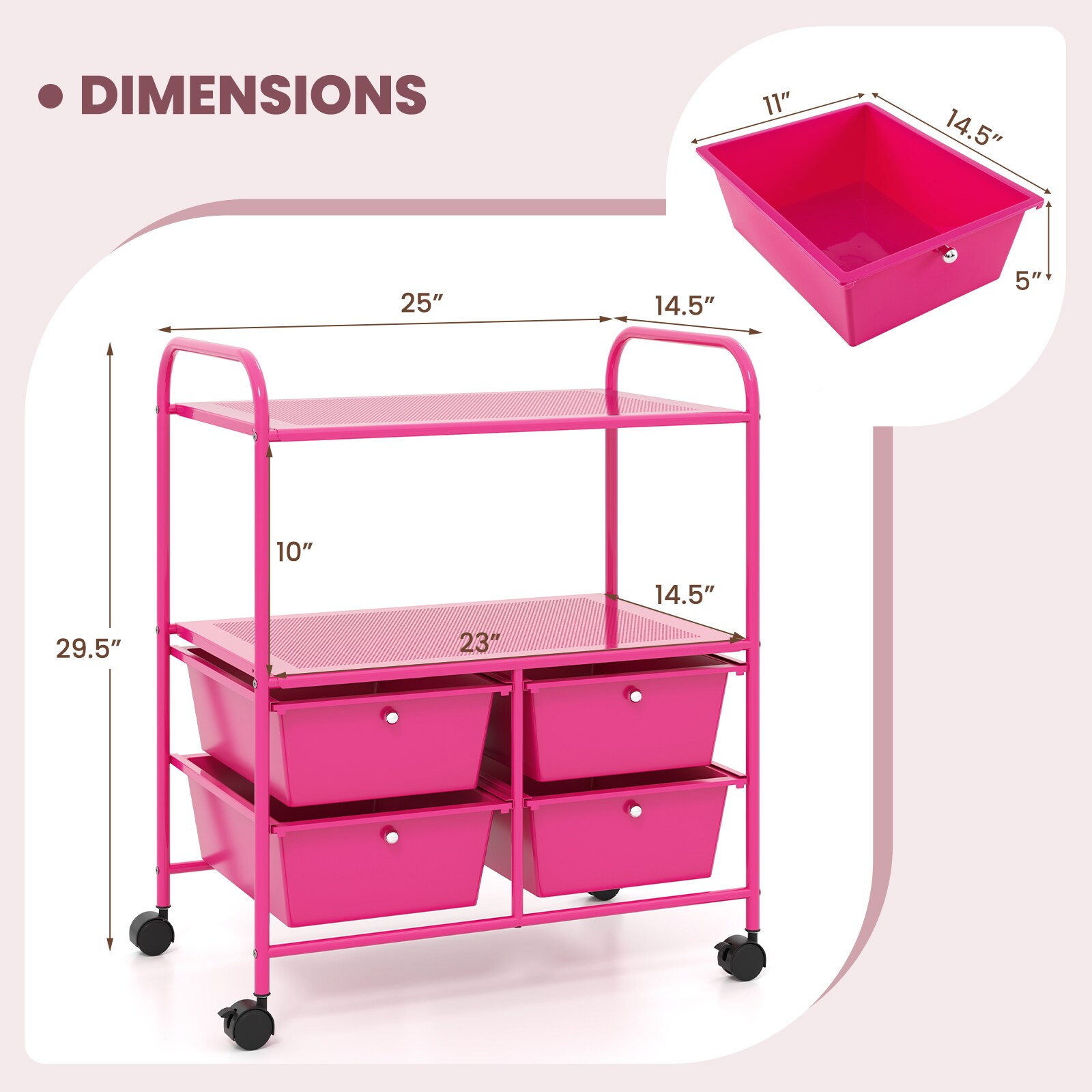 Slickblue D-CO-PH07045WH Office-Carts - View #6