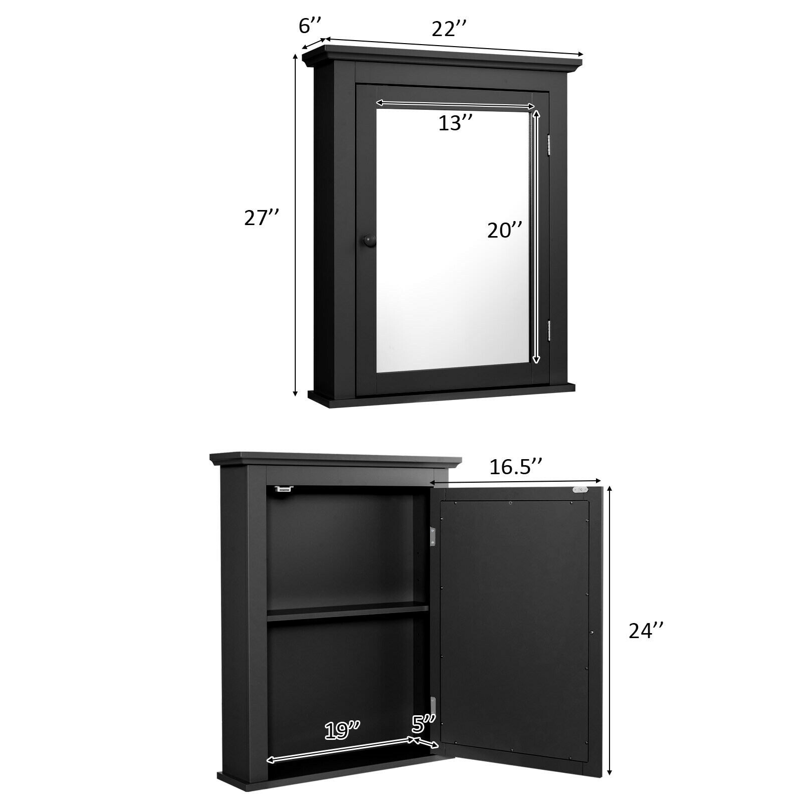 Forclover HYFE-59321BK Bathroom-Medicine-Cabinets - View #3