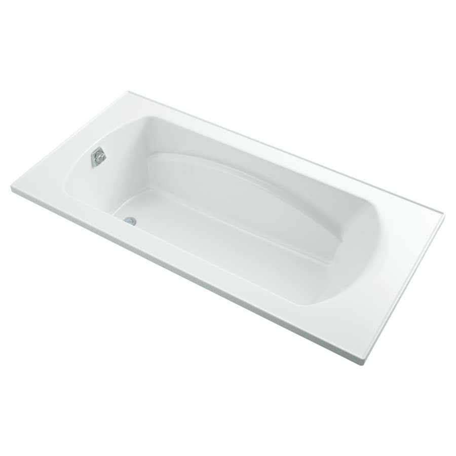 Sterling 71301100-0 Lawson 36-in x 72-in White Polyresin and Fiberglass Rectangular Drop-in Soaking Bathtub ( Reversible Drain )