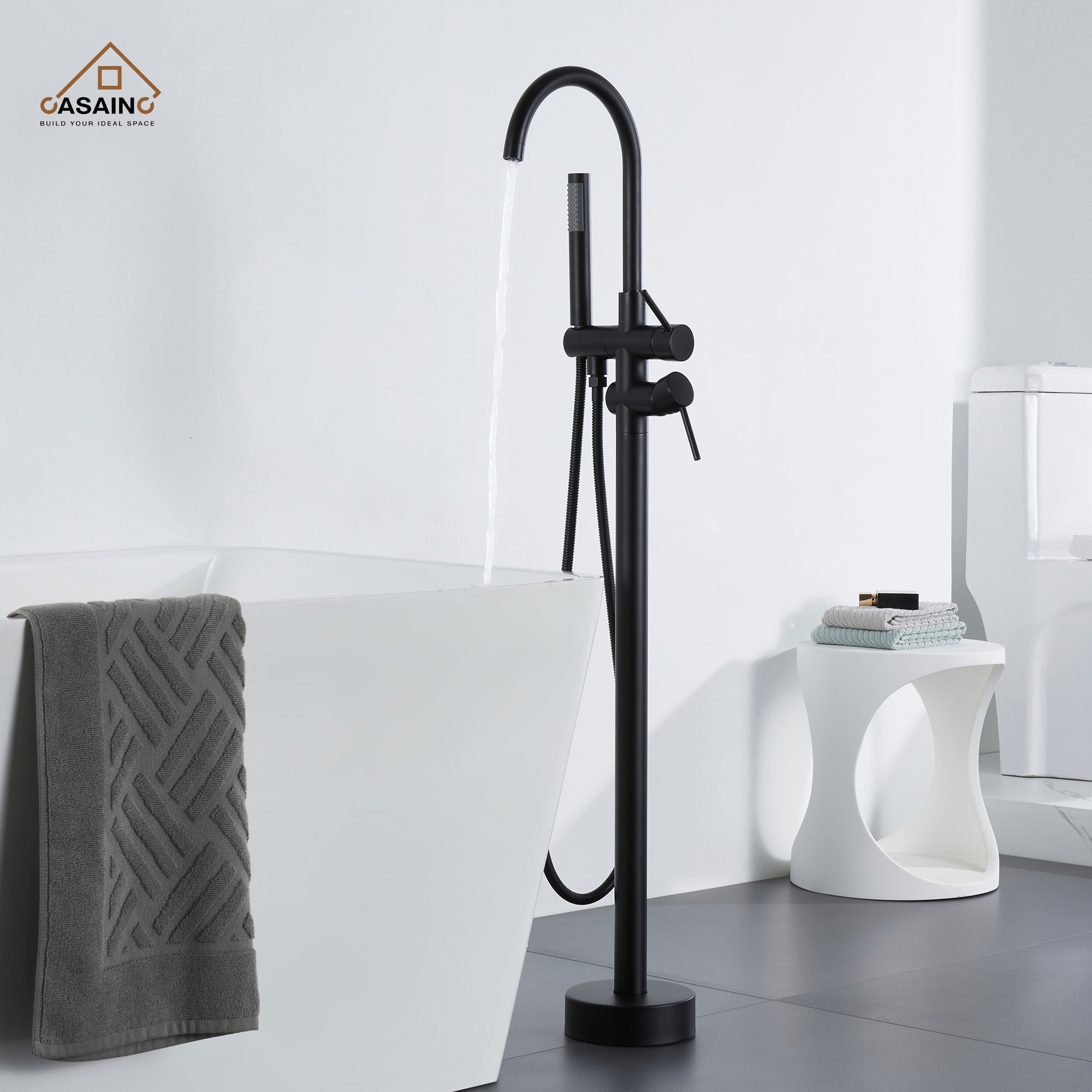 CASAINC AM-T101-SQ-MB Roman-Tub-Faucets - View #3