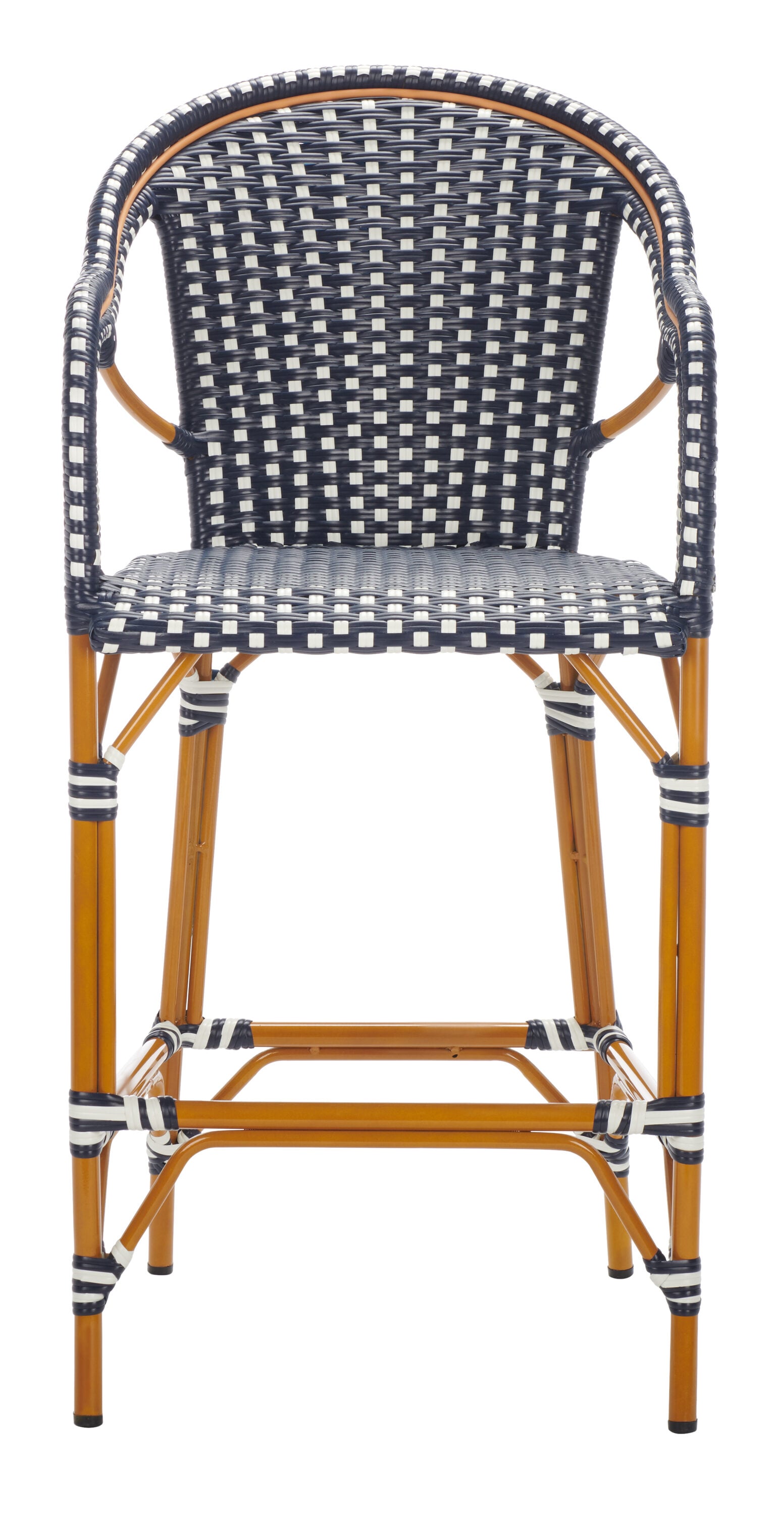 California Chic Navy & White Aluminum Outdoor Bar Stool