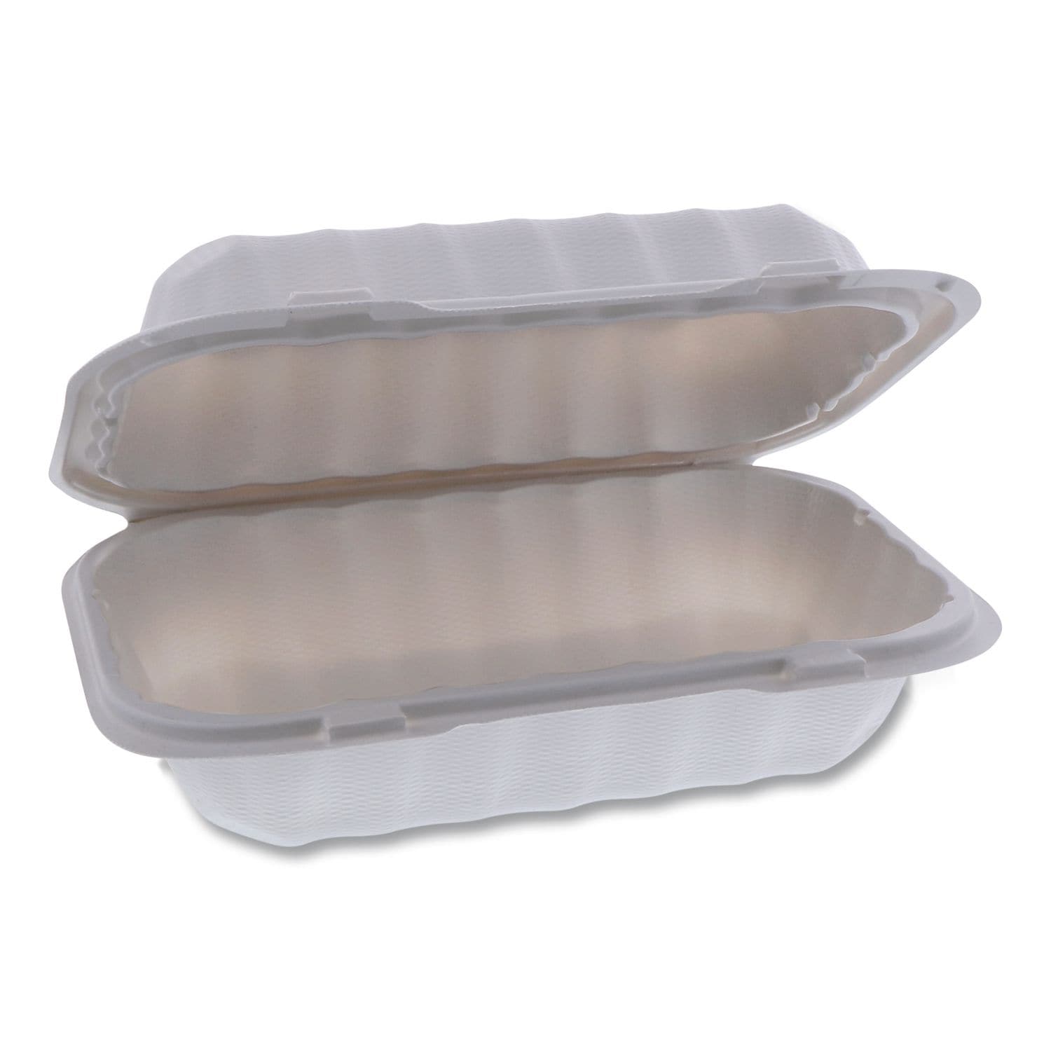 pactiv evergreen EarthChoice SmartLock Microwavable MFPP Hinged Lid Container 9 x 6 x 3 White Plastic 270/Carton #YCN809610000
