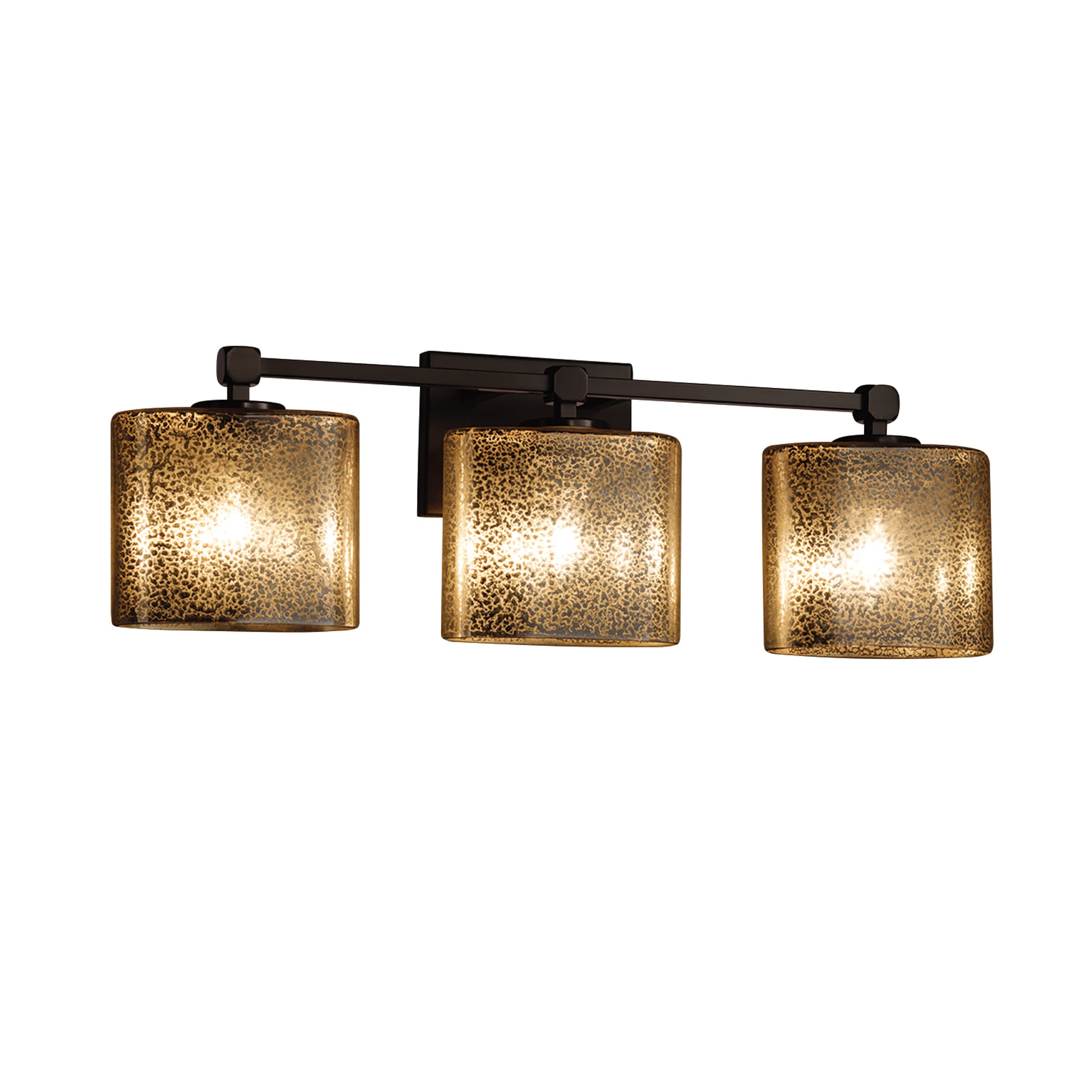 Justice Design Group FSN-8423-30-MR-DB-LD Fusion 24.5-in 3-Light Dark Bronze LED Glam Vanity Light