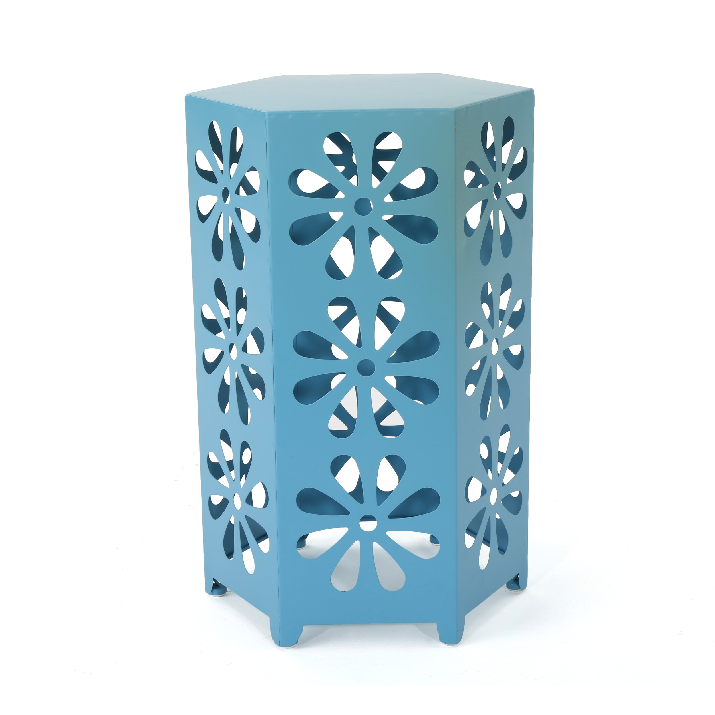 AHIOU HOME ZAAHG-60821.00BLUGS 22-in Blue Steel Barrel Garden Stool