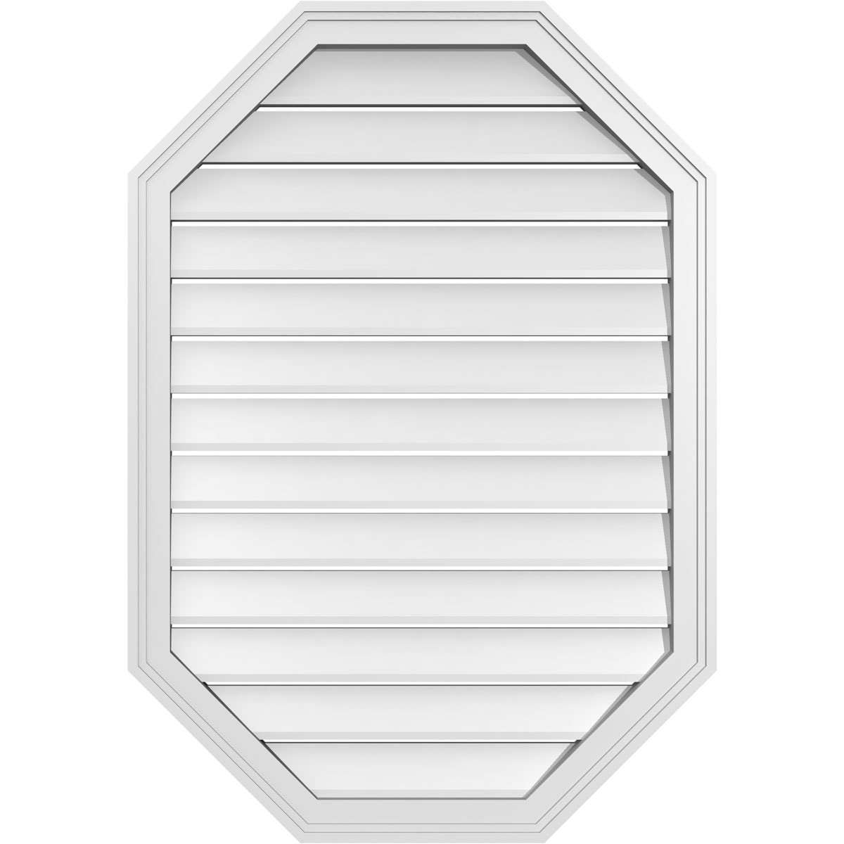Ekena Millwork GVPOV28X4002SF 28-Inches x 40-Inches Off-white Octagon PVC Gable Louver Vent