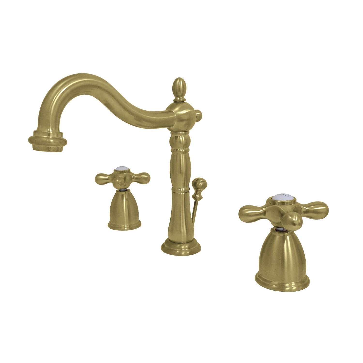 Kingston Brass Heritage Brushed Brass 2-handle Widespread High-arc ...