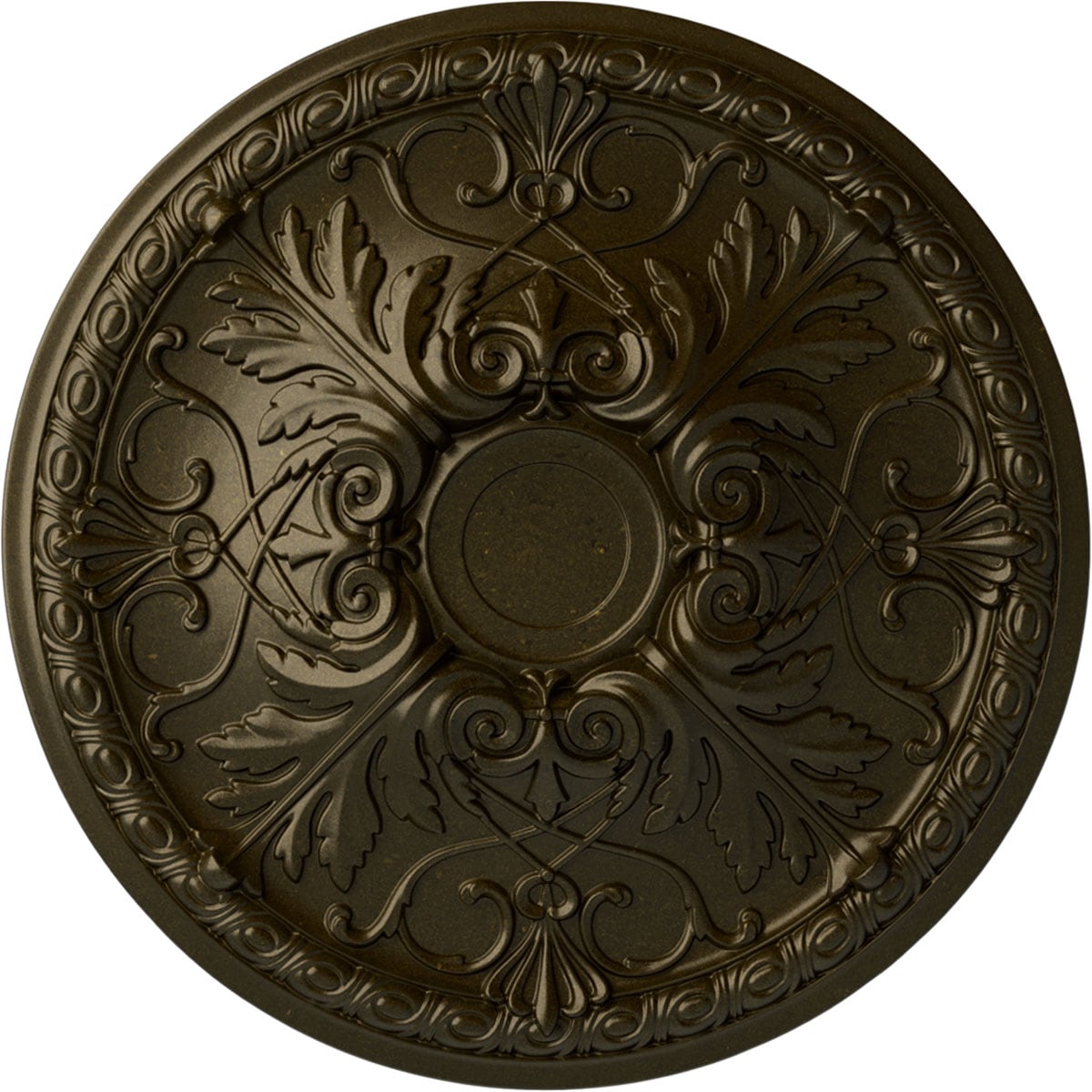 Ekena Millwork CM26TNGGS Tristan 26-in W x 26-in L Painted Green Gold Polyurethane Whole Ceiling Medallion