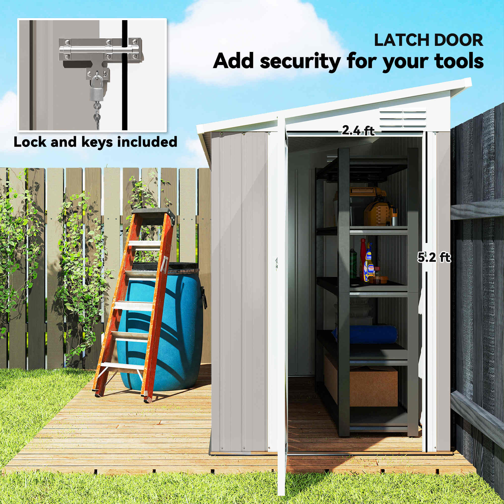 Outsunny 845-692V01LG Small-Outdoor-Storage - View #7