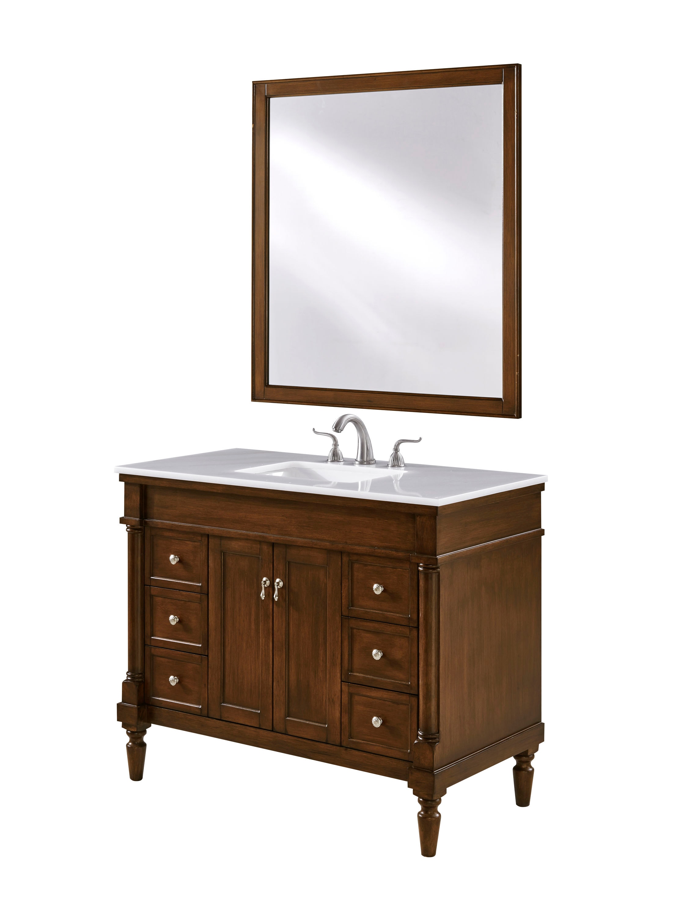 Pedestal Sink Storage Cabinet Double Door Under Sink Antique White Walnut