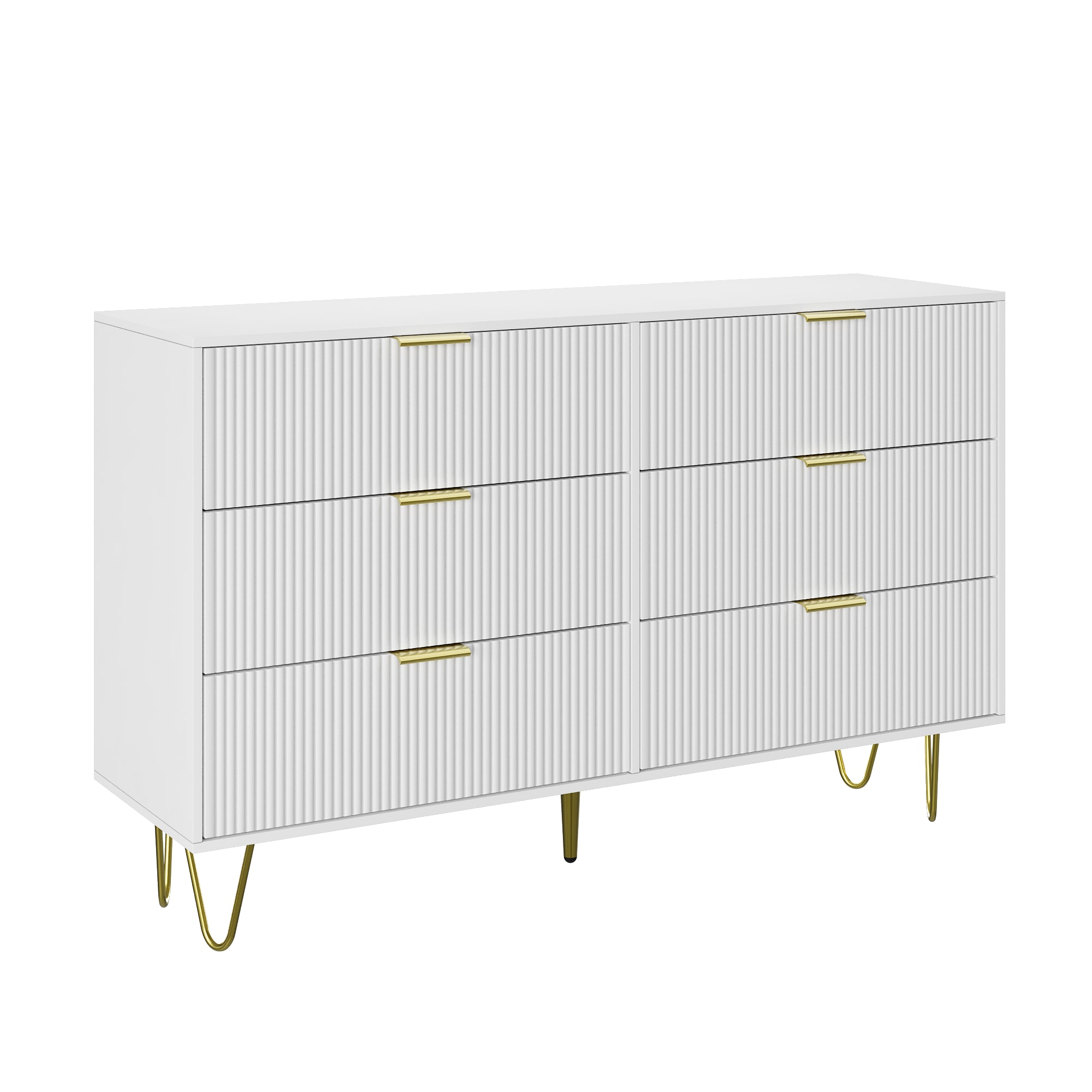  DRE-8 White 6 -Drawer Standard chest